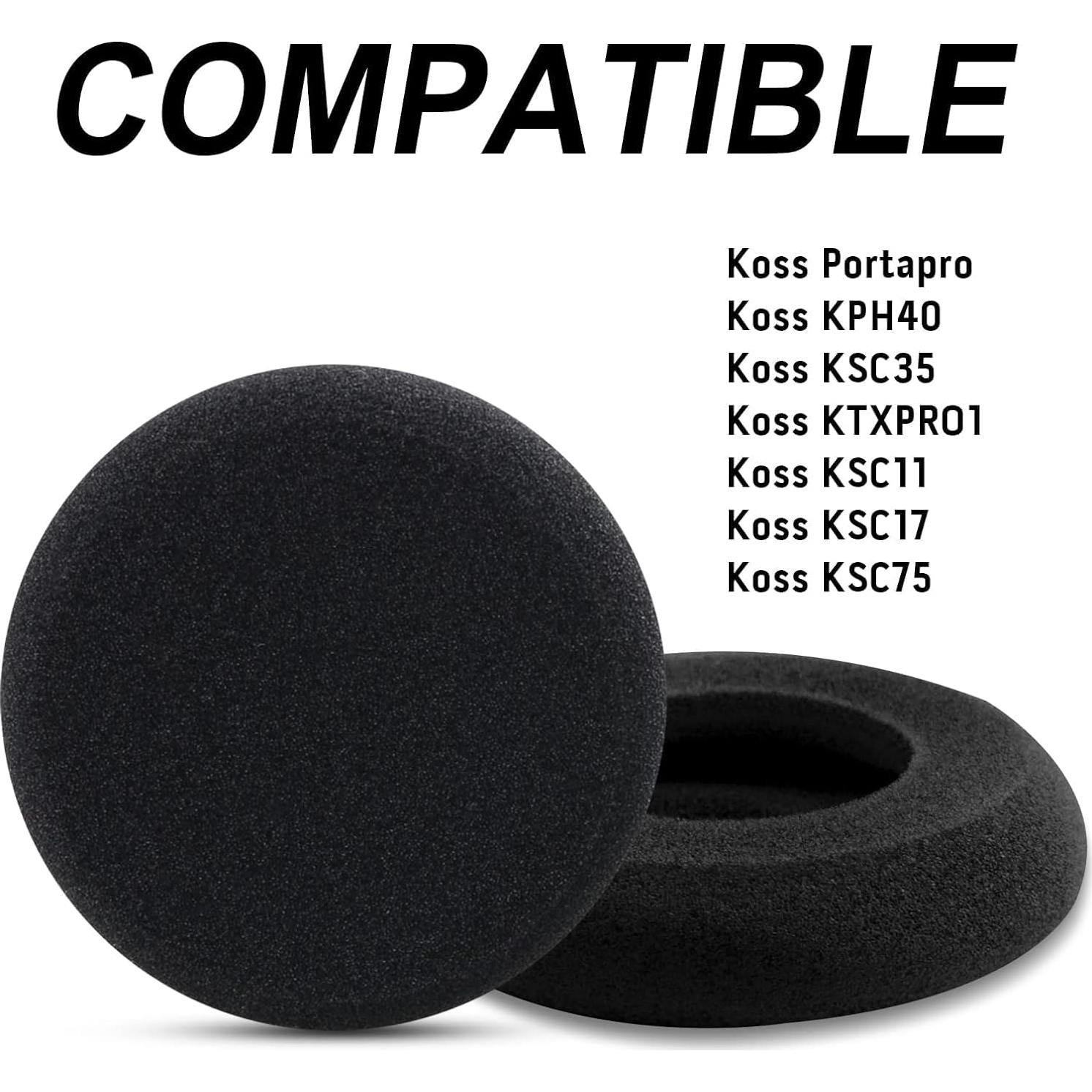 GVOEARS Replacement Earpads for Koss Portapro Headphones, Ear Cushions Compatible with Koss KPH40 / Koss KSC35 / KTXPRO1 / KSC11 / KSC17 / KSC75 (Black)