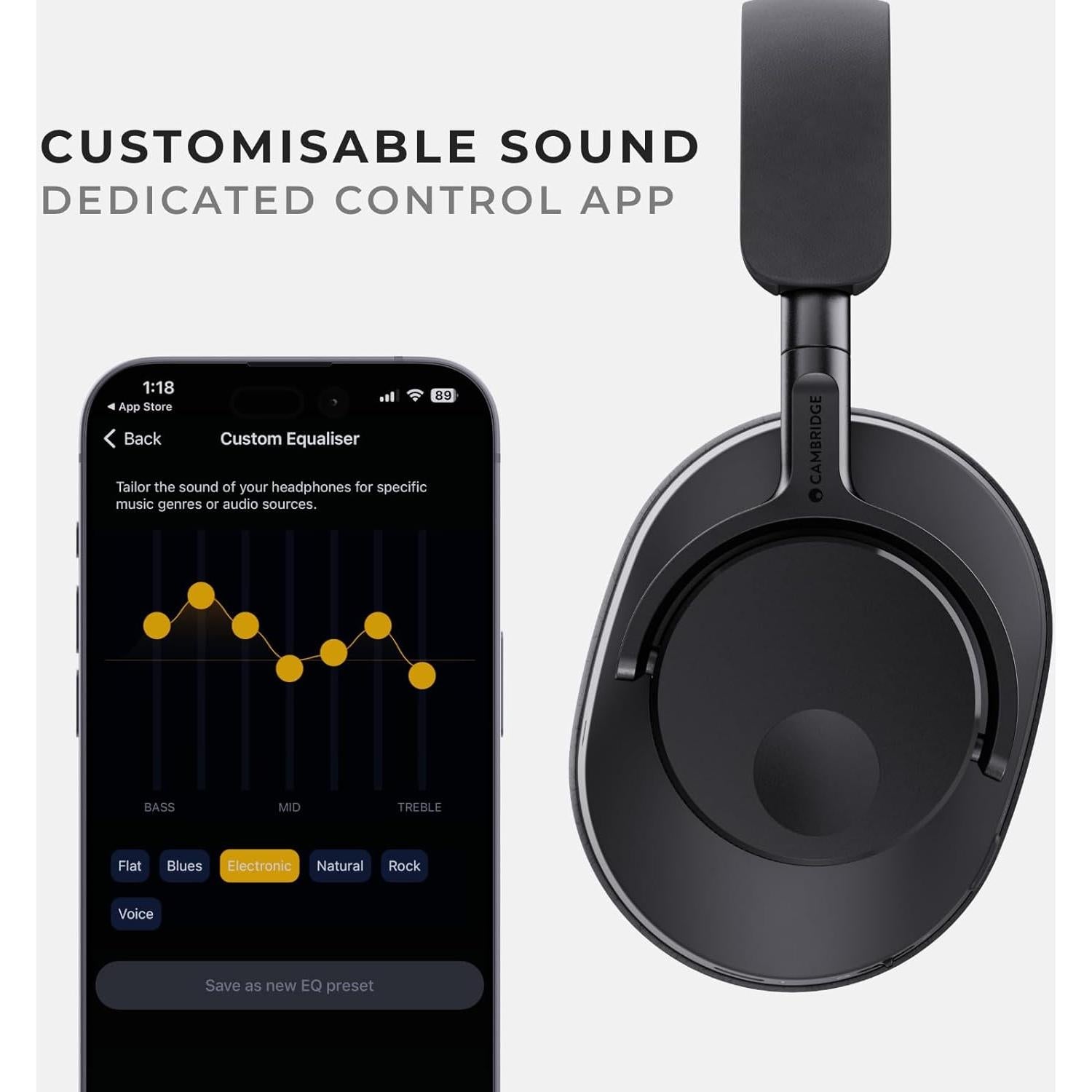 Auriculares Inalámbricos Cambridge Audio Melomania P100 - ANC, 100h Batería