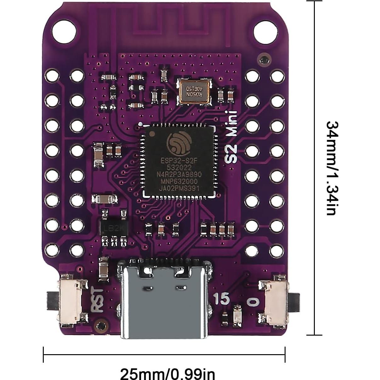 Placa IoT WiFi AEDIKO ESP32 S2 Mini USB Tipo-C 4MB Flash