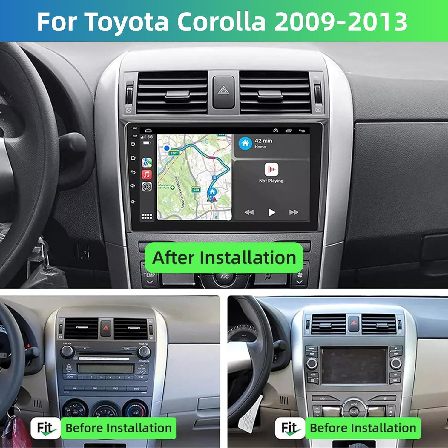 Estéreo de Coche Android 13 WheelX 9" para Toyota Corolla 2009-2013