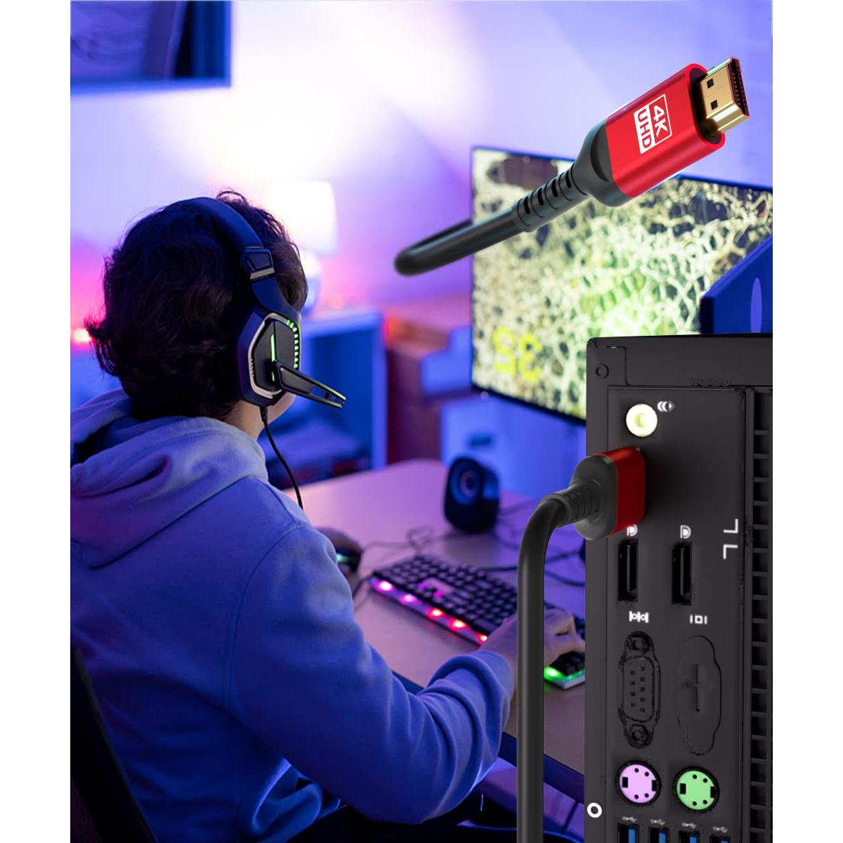 Cable HDMI 60 pies ALLEASA 4K CL3 para instalación en pared