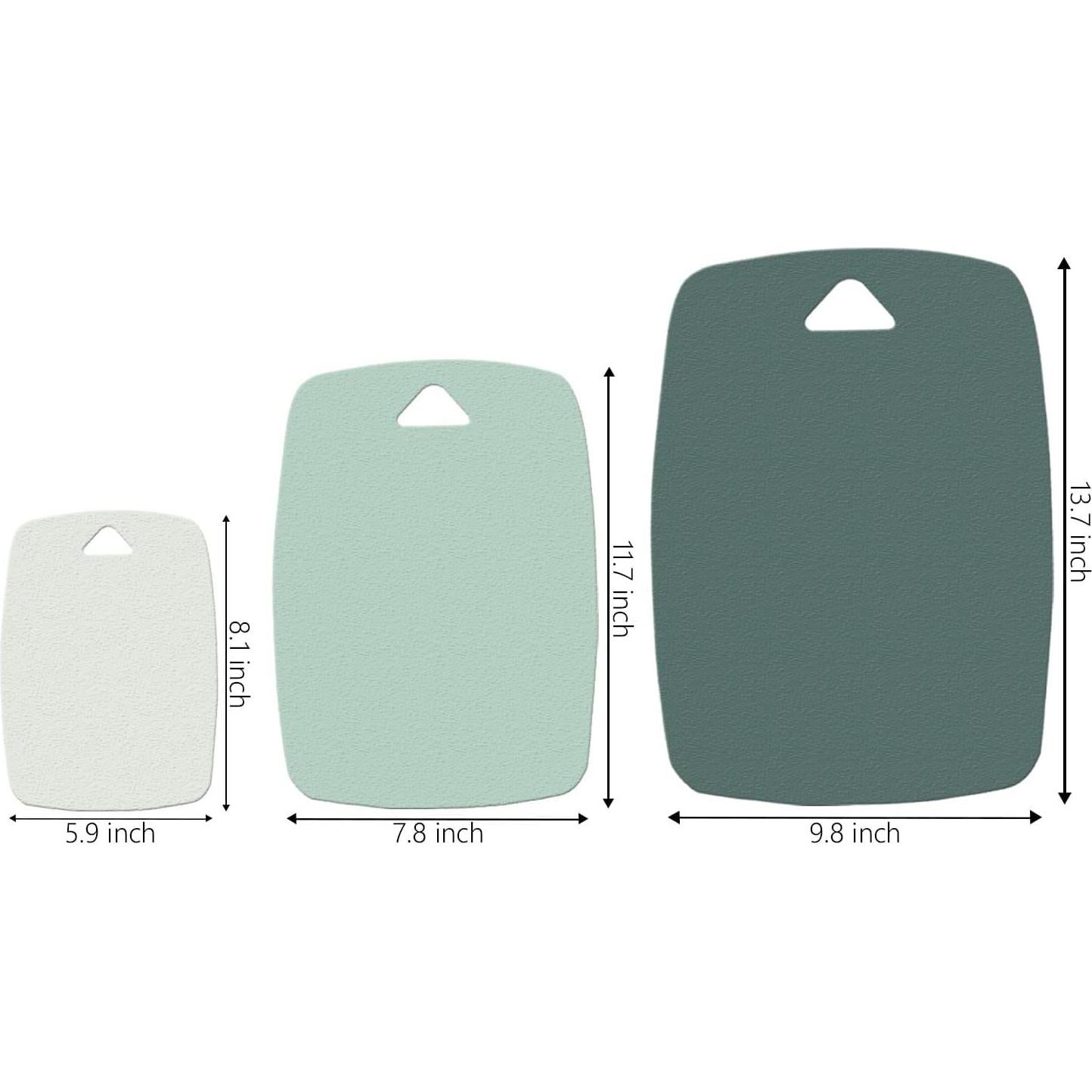 Juego de 3 Tablas de Cortar Plástico BALMYSPACE Verde