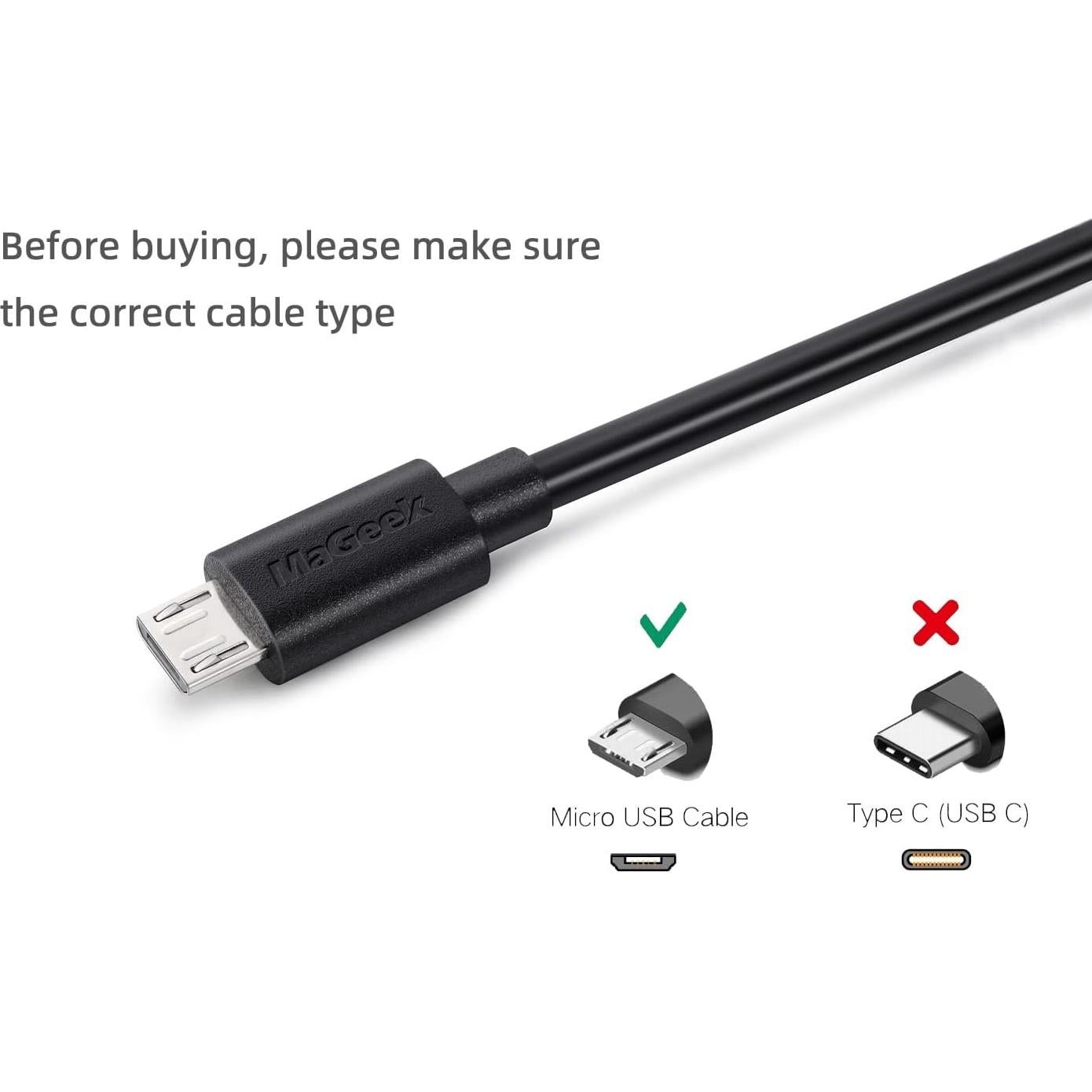 Cable Micro USB MaGeek 3.0m Alta Velocidad Negro