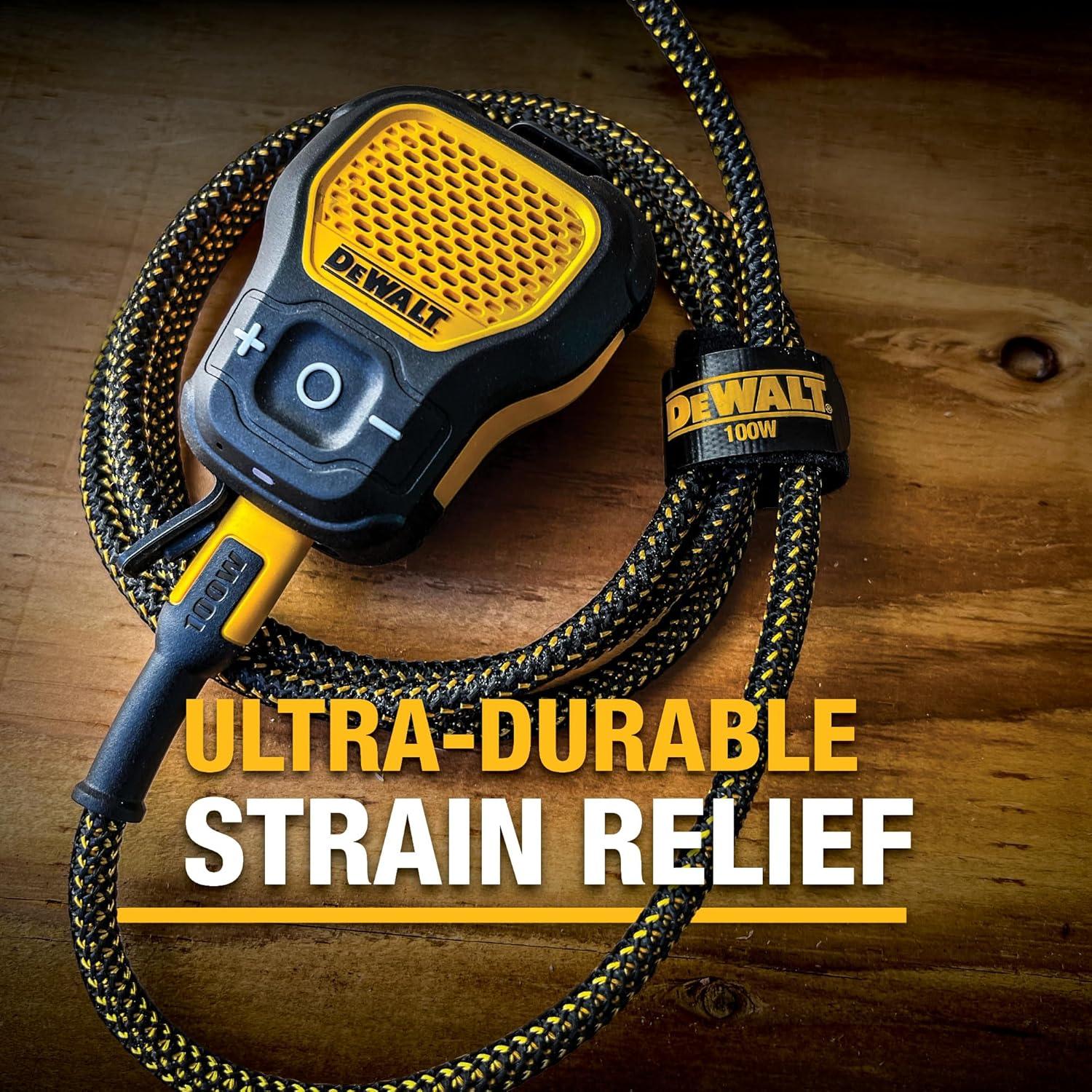 Cable USB C DEWALT 100W 1.22m Carga Rápida Compatible iPhone