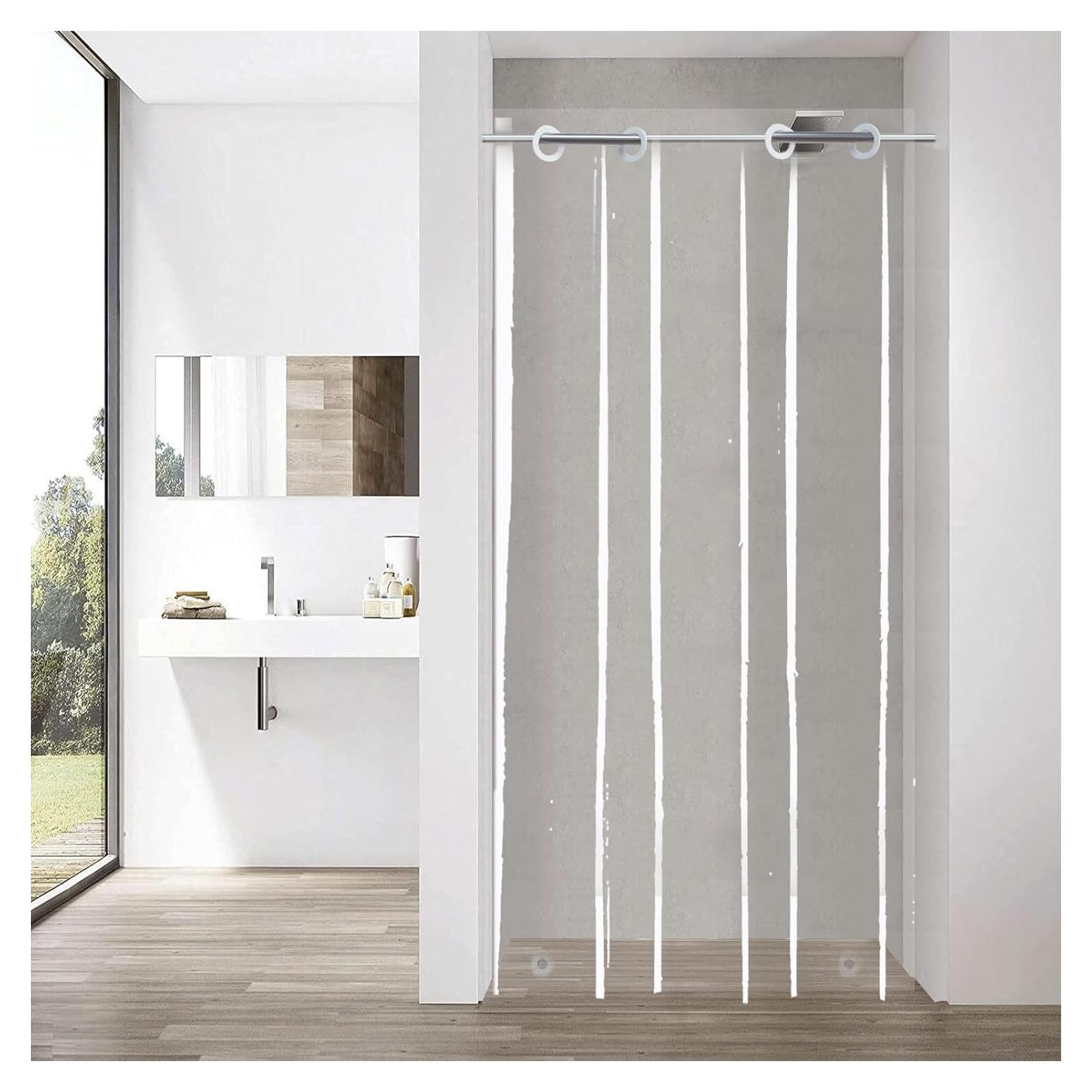 Cortina de Ducha YISURE 91.4x188cm PEVA Transparente Sin Gancho