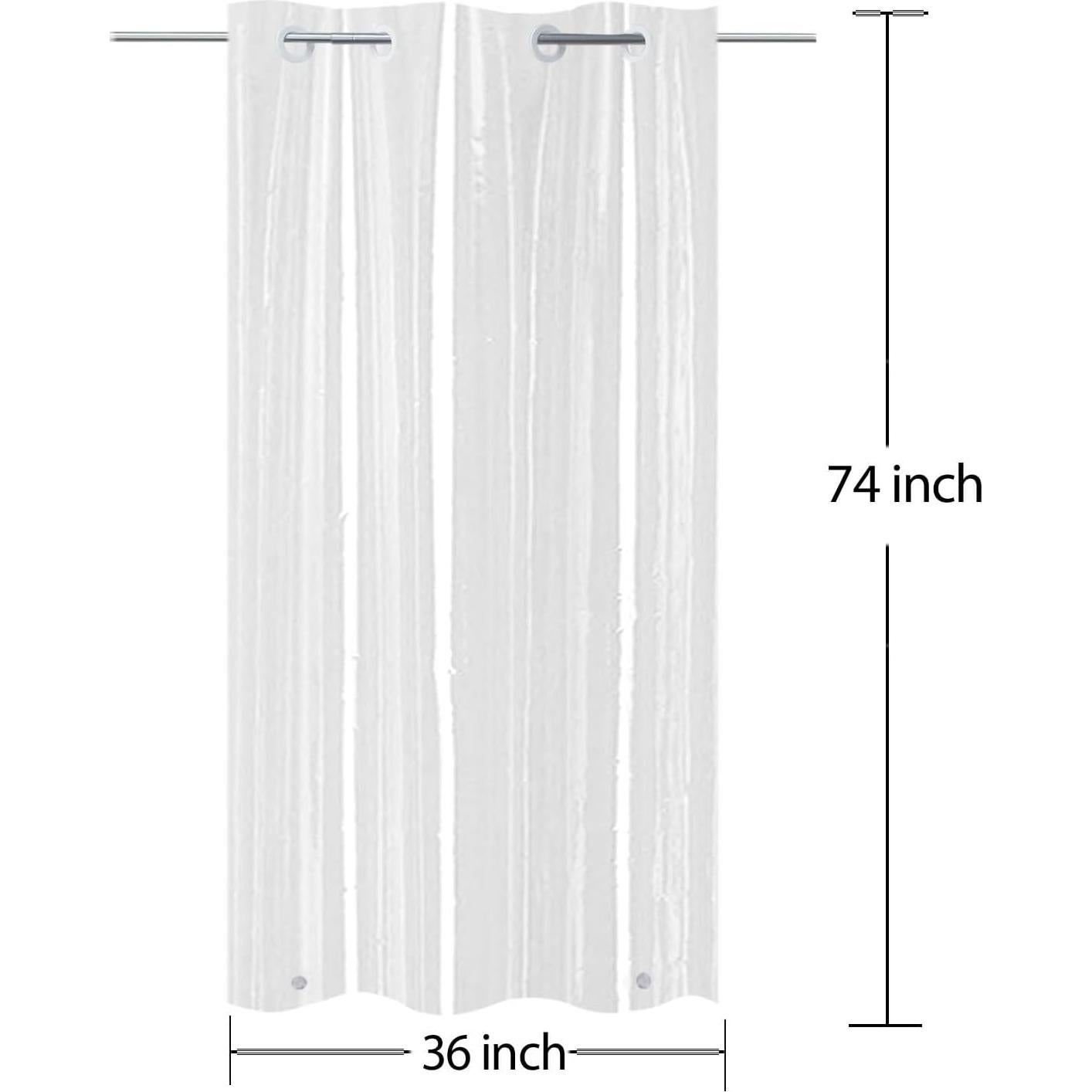Cortina de Ducha YISURE 91.4x188cm PEVA Transparente Sin Gancho