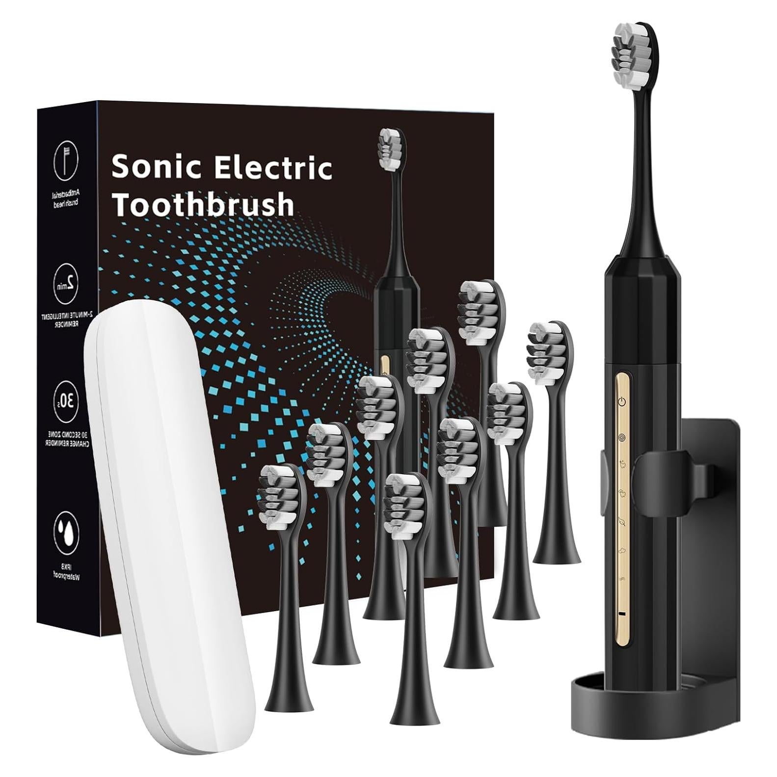 Cepillo de Dientes Eléctrico Fairir Sonic IPX8 con 10 Cabezas