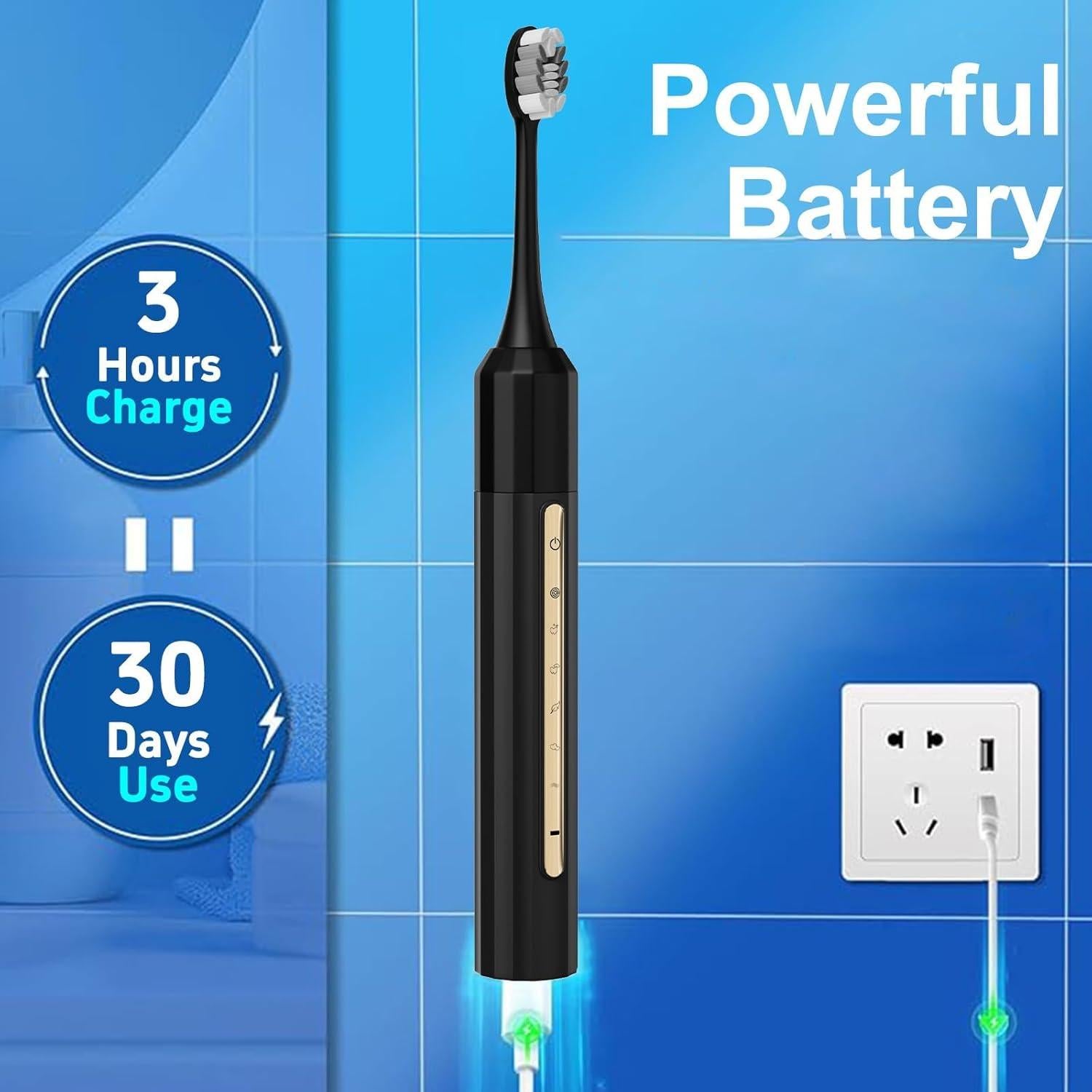 Cepillo de Dientes Eléctrico Fairir Sonic IPX8 con 10 Cabezas