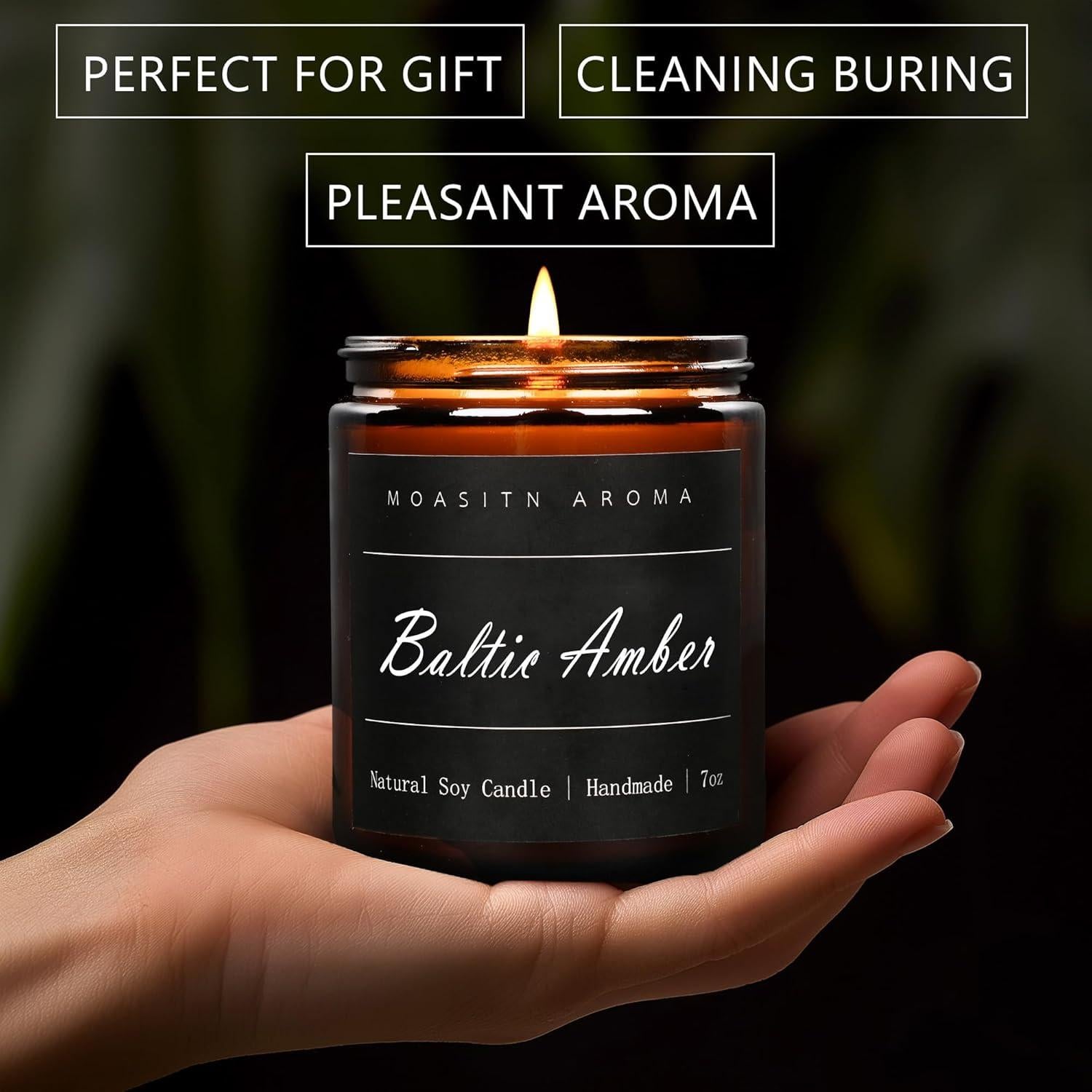 Vela Aromatizada de Soja MOASITN Ámbar Báltico 198g