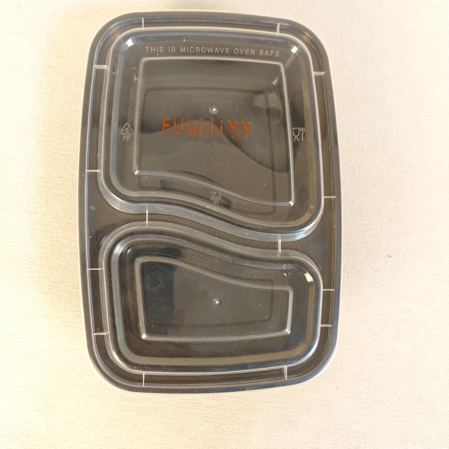 60 Contenedores Desechables 28 oz FUailiYY 2 Compartimentos