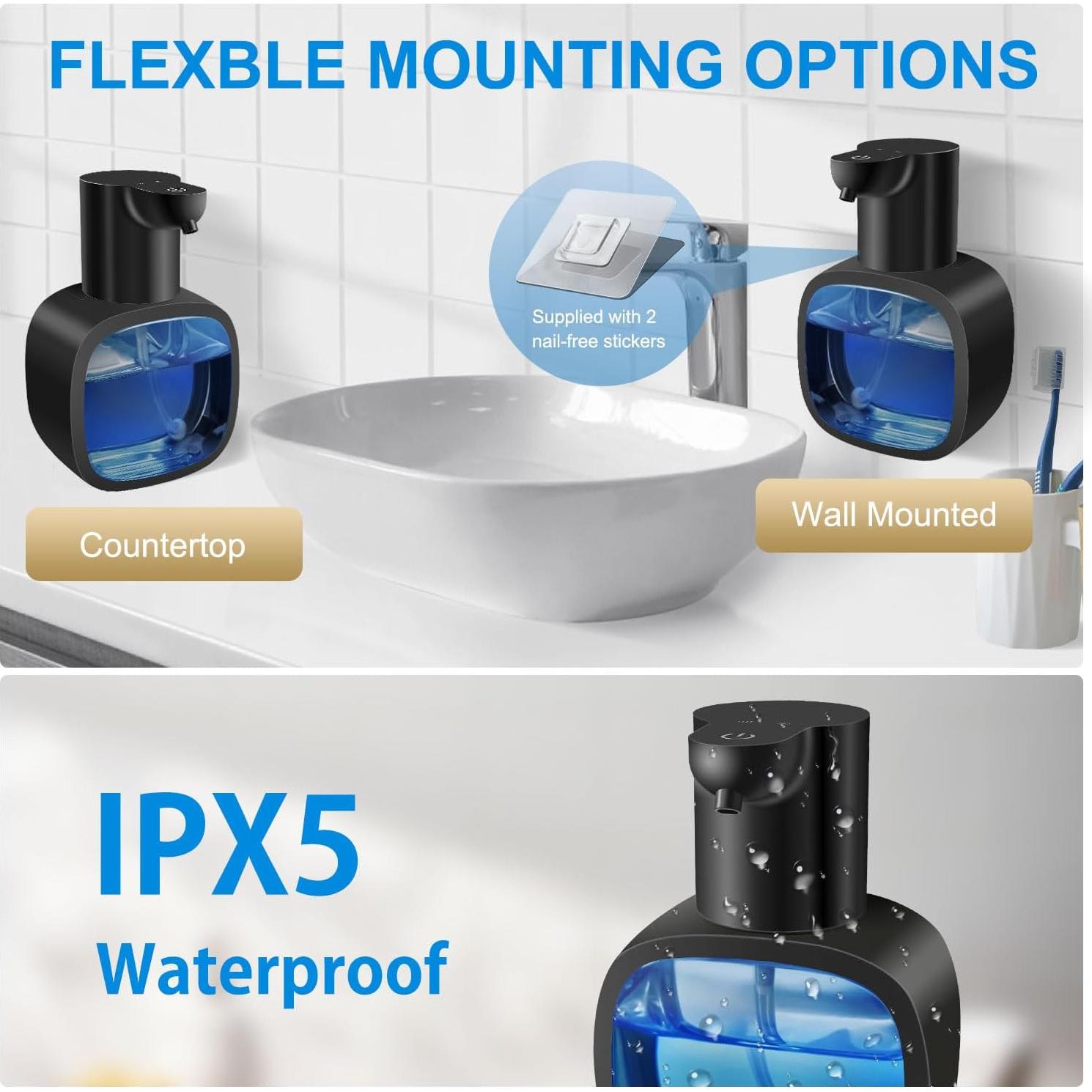 Dispensador Automático de Jabón Espumoso Gotofine 500ml Negro