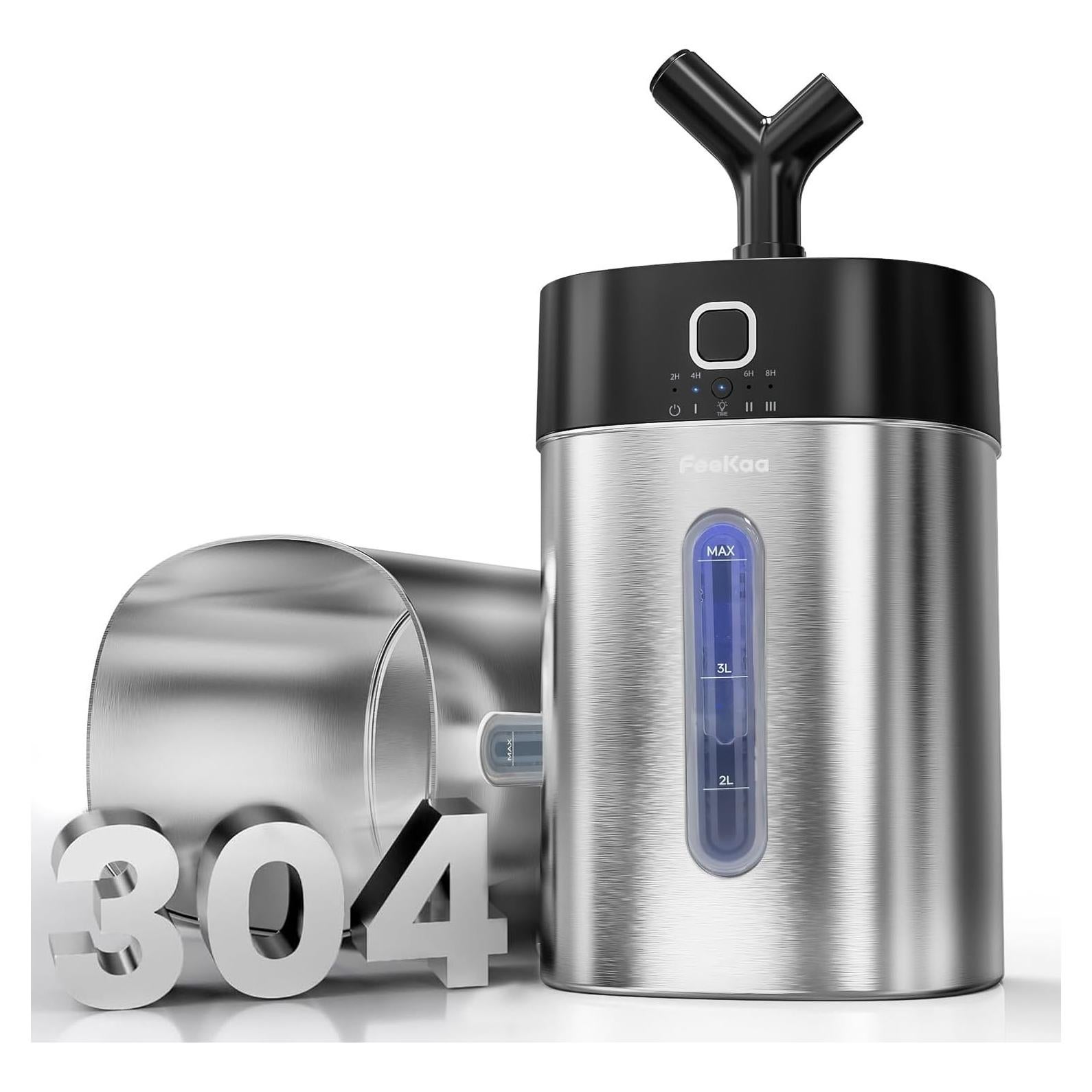 Humidificador Ultrasonido Feekaa Acero Inoxidable 4L Negro