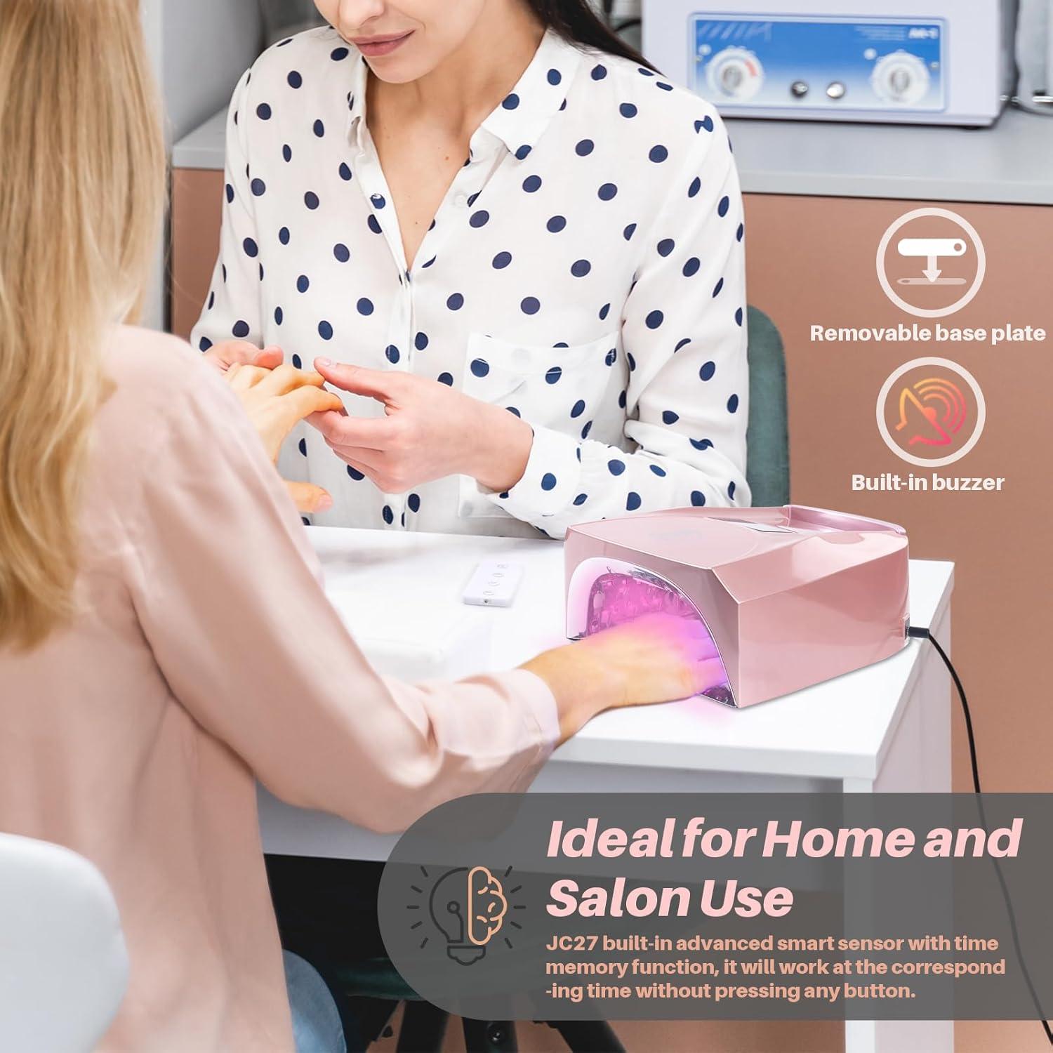 Lámpara de Uñas UV LED Biduo JC27 Rosa 96W Inalámbrica