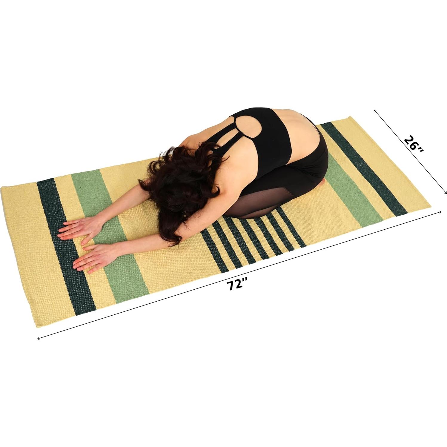 Alfombra de Yoga BEEATTIRE Algodón Antideslizante 182x66 cm