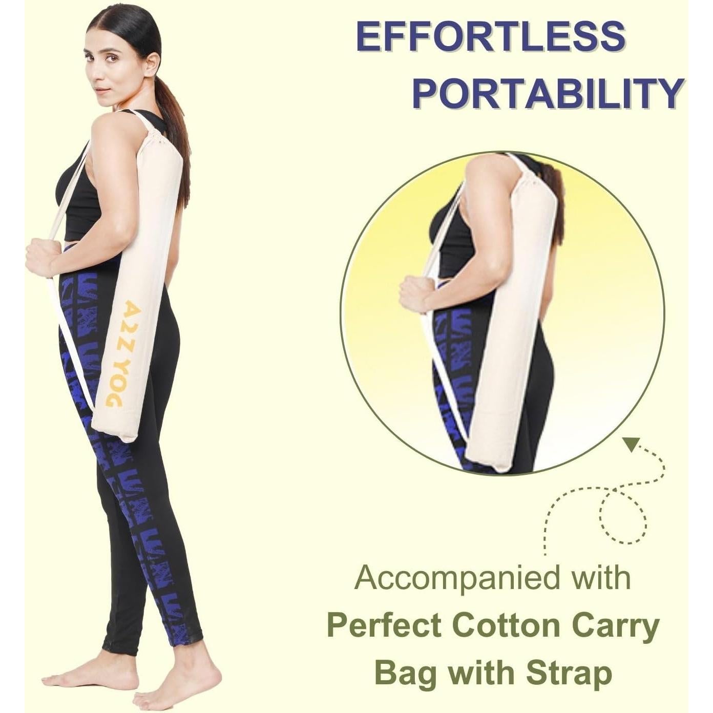 Alfombra de Yoga BEEATTIRE Algodón Antideslizante 182x66 cm