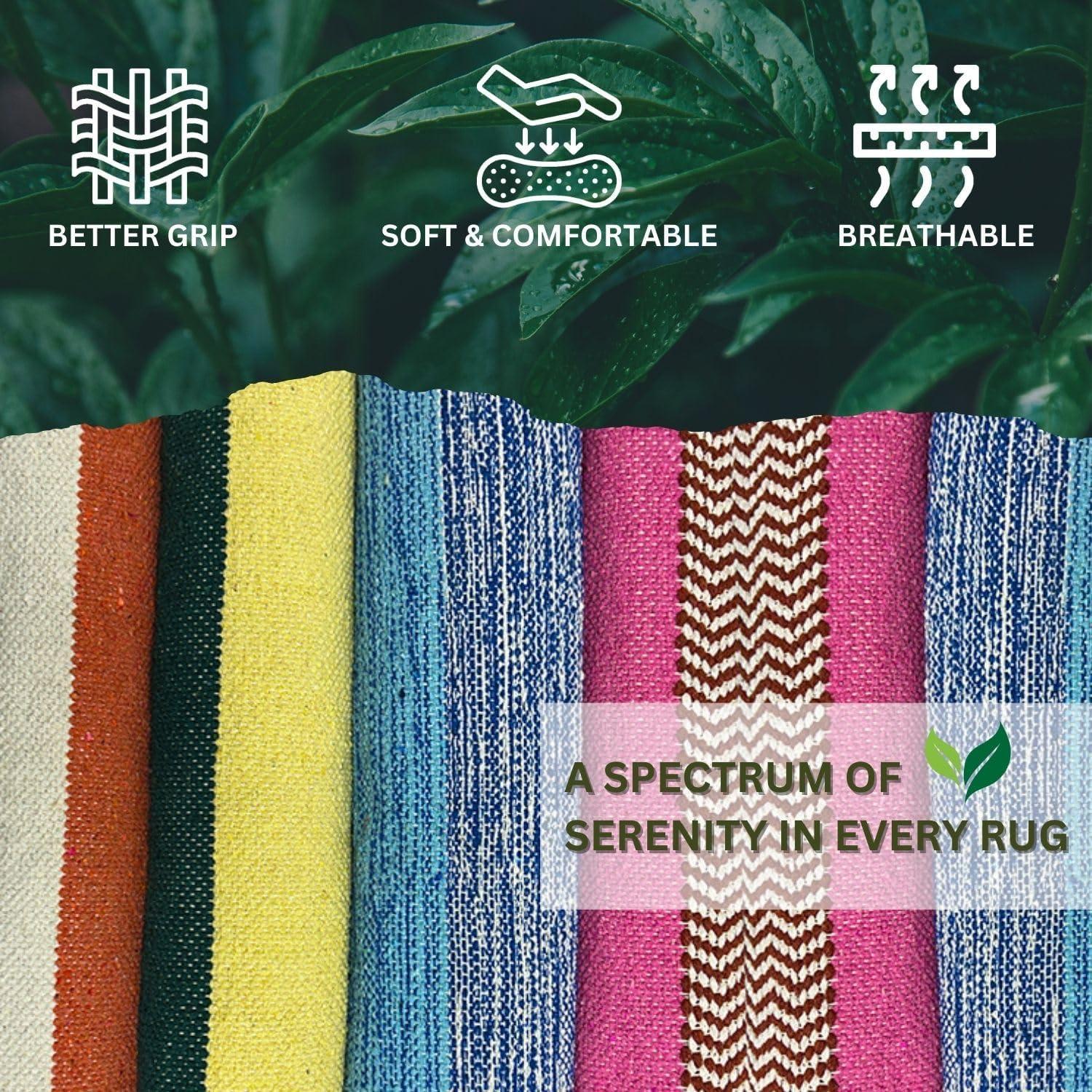 Alfombra de Yoga BEEATTIRE Algodón Antideslizante 182x66 cm