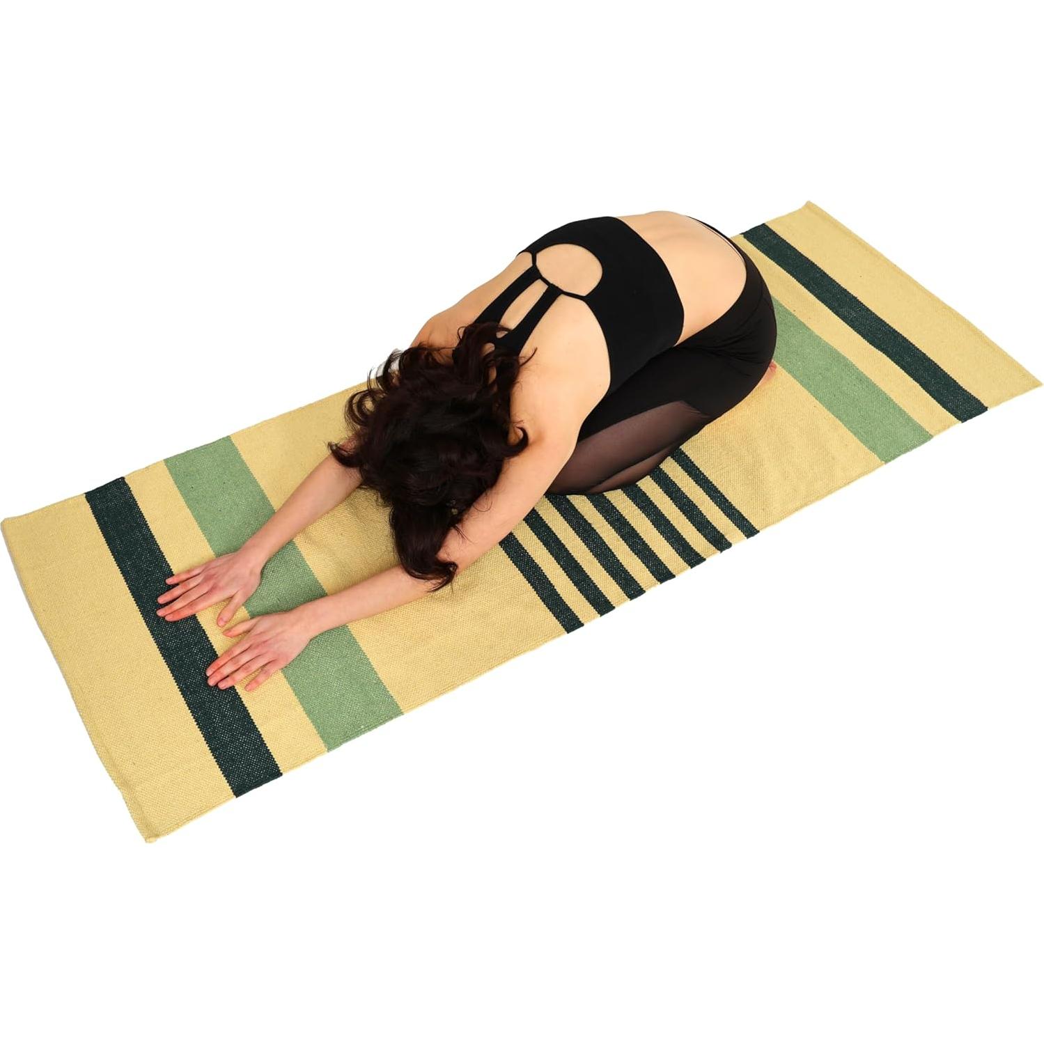 Alfombra de Yoga BEEATTIRE Algodón Antideslizante 182x66 cm