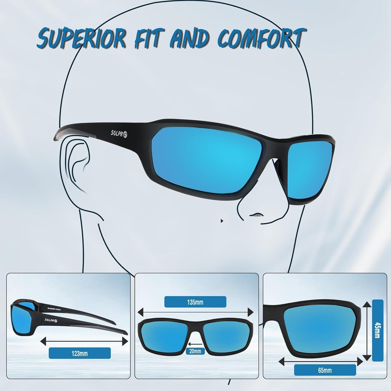 Gafas de Motocicleta Polarizadas TR90 UV400 Unisex Azul
