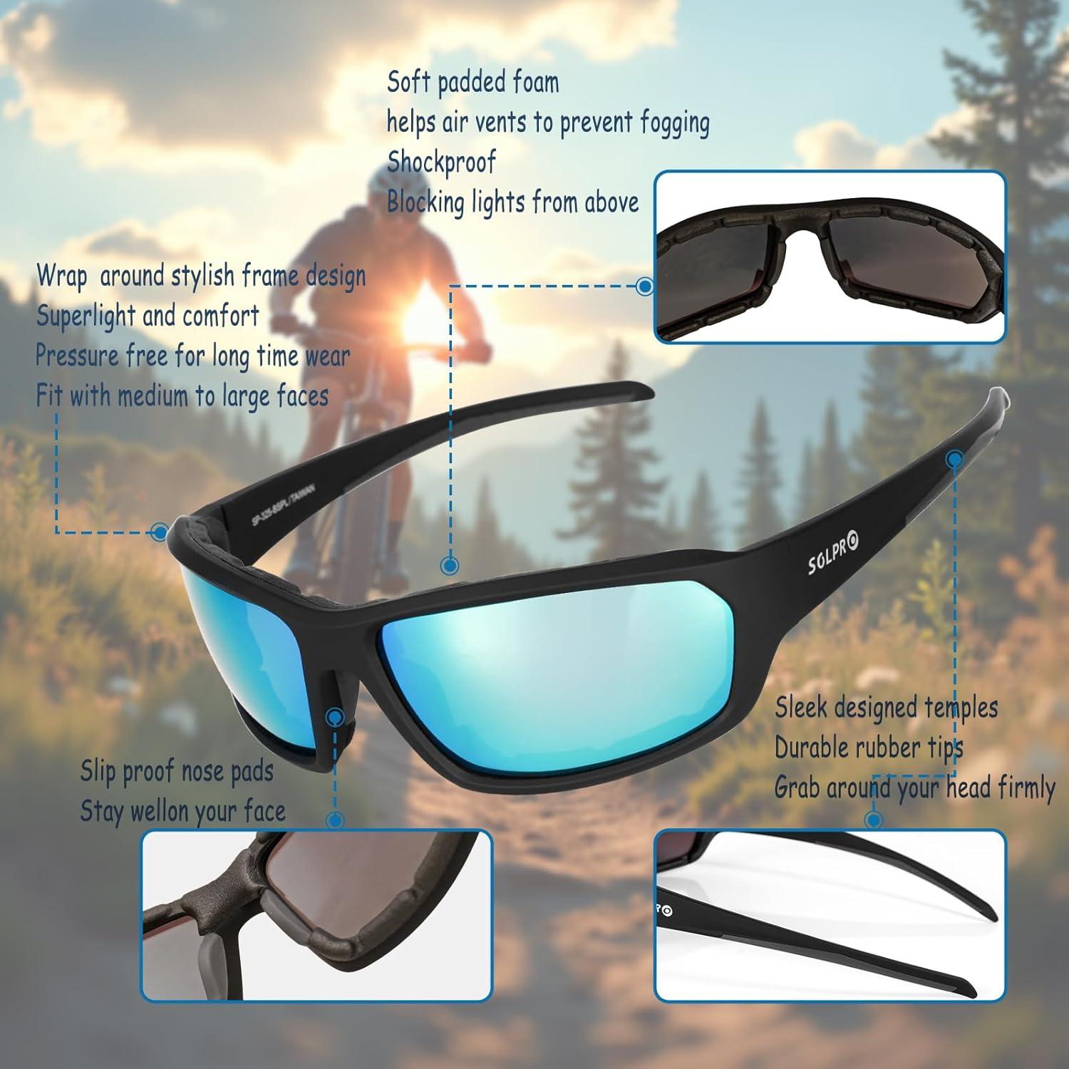 Gafas de Motocicleta Polarizadas TR90 UV400 Unisex Azul