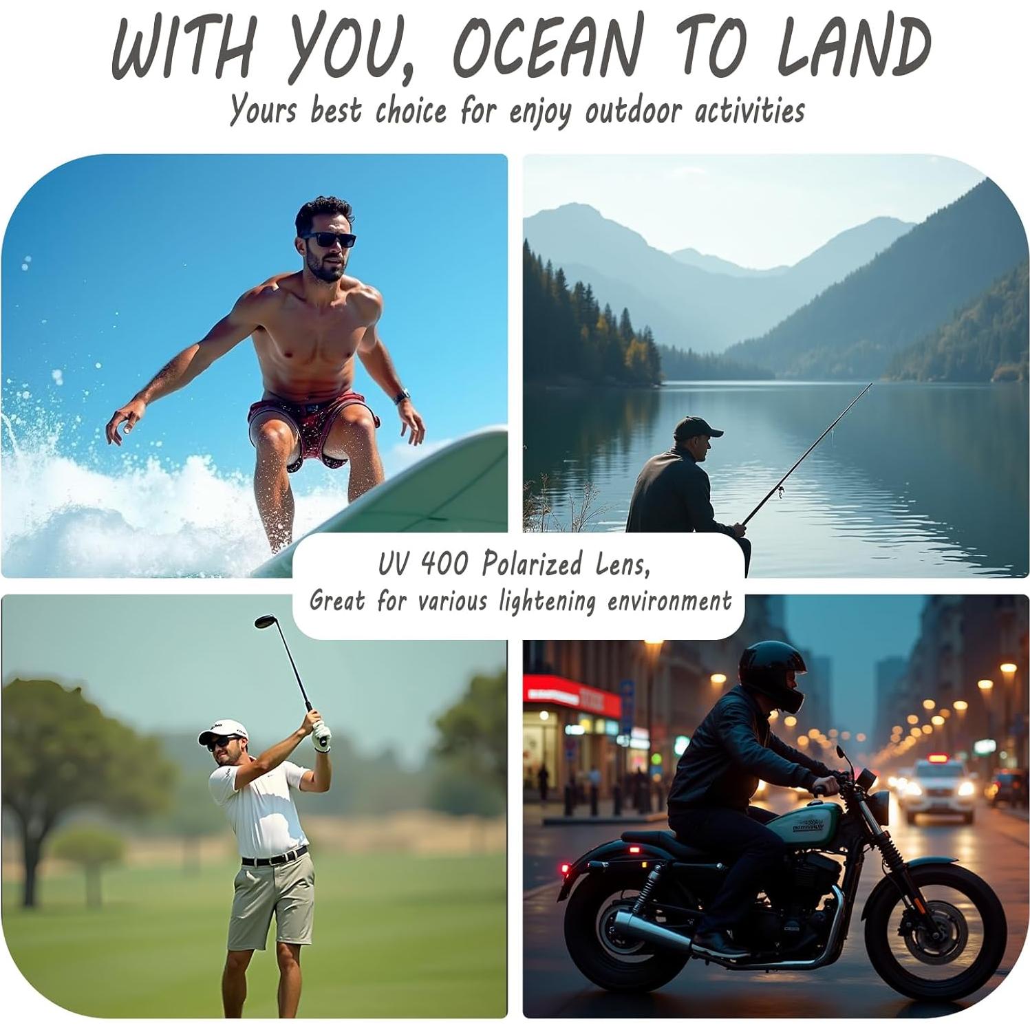 Gafas de Motocicleta Polarizadas TR90 UV400 Unisex Azul