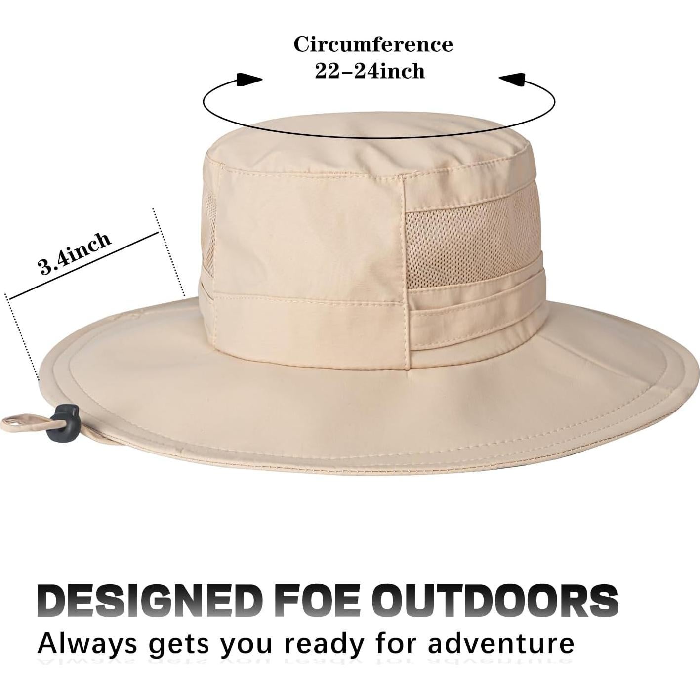 Sombrero de Sol Unisex Beige UPF 50+ Impermeable Plegable