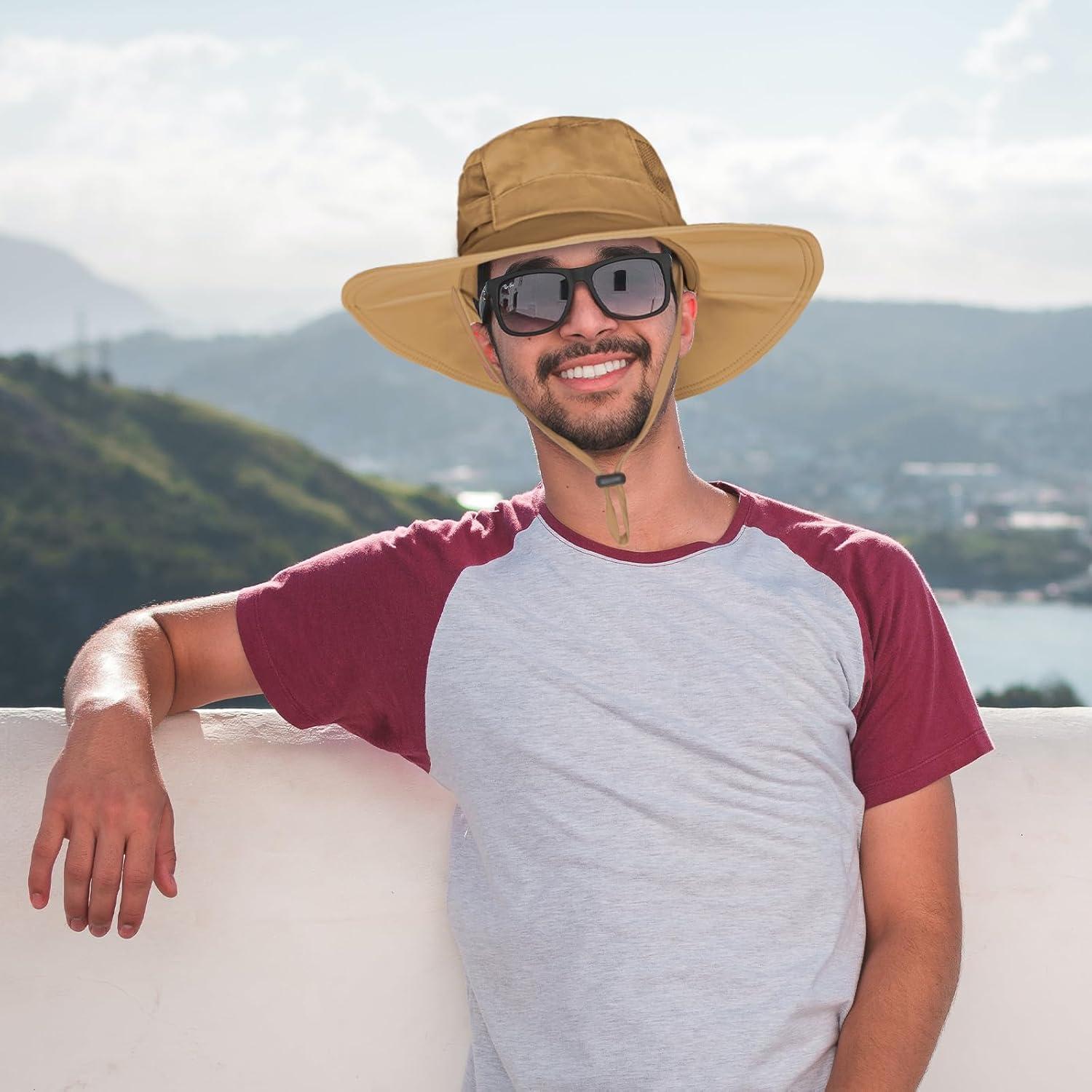 Sombrero de Sol Unisex Beige UPF 50+ Impermeable Plegable