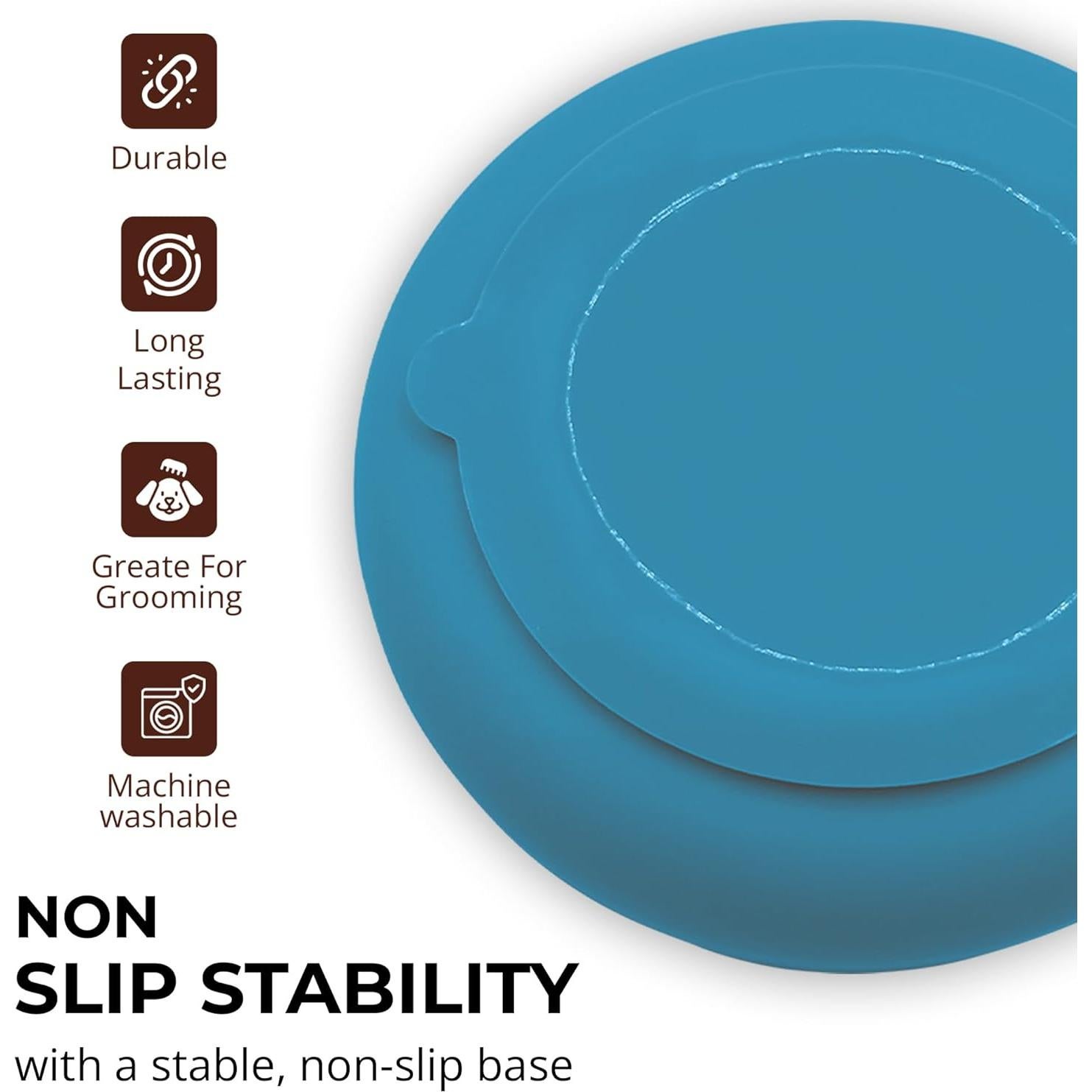 Cuenco Antideslizante para Perros de Alimentación Lenta Azul