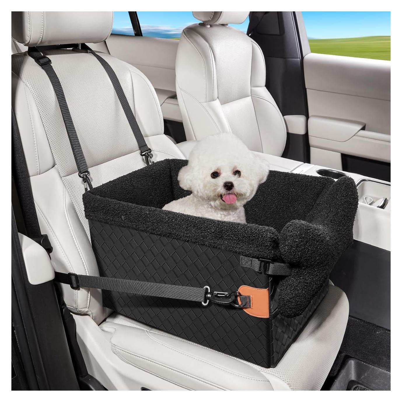 Asiento elevador para perros pequeños TKYZ - Cuero PU Negro