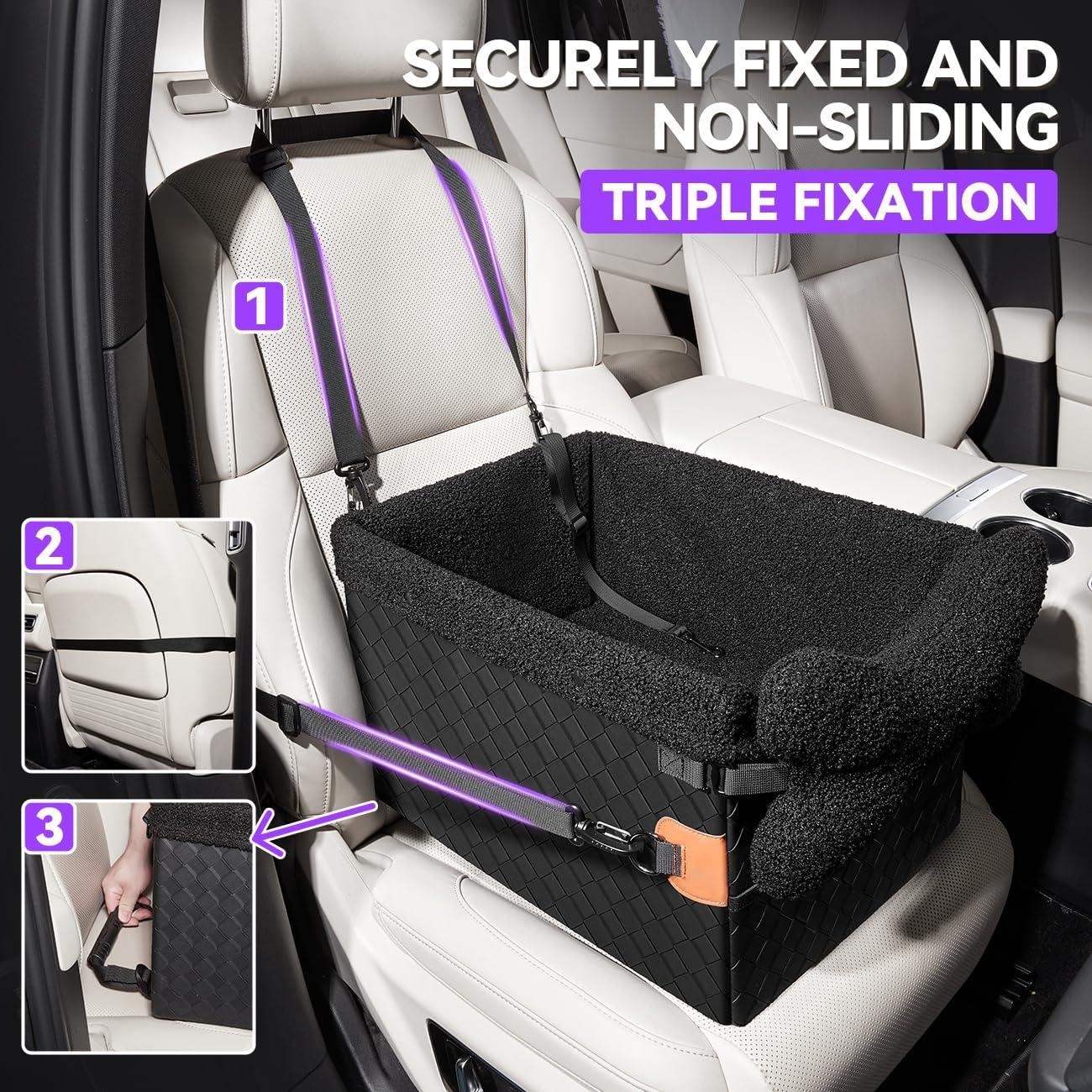 Asiento elevador para perros pequeños TKYZ - Cuero PU Negro