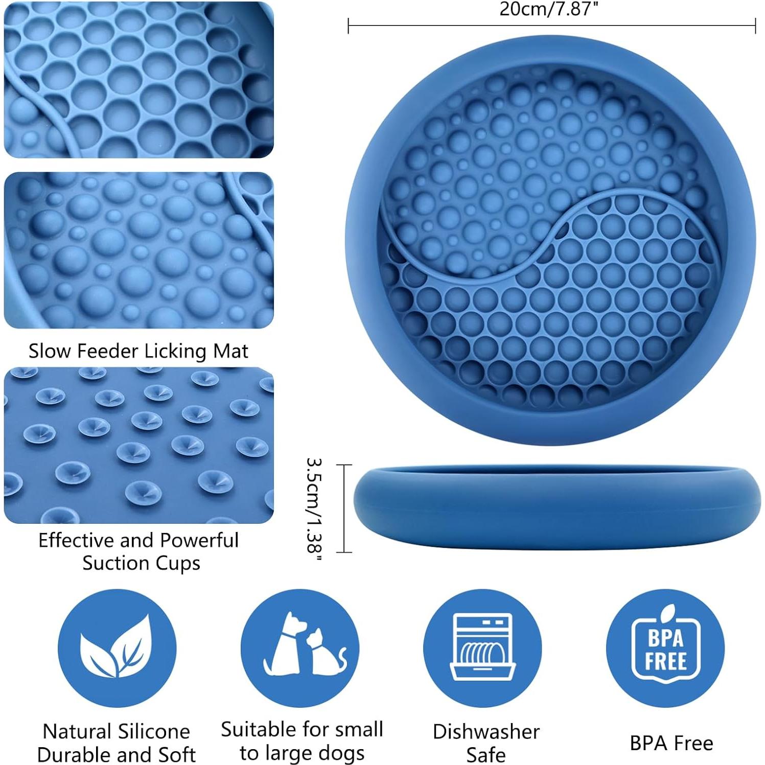 Tazón Antideslizante para Perros ZOURYNUA 20cm Azul Grande