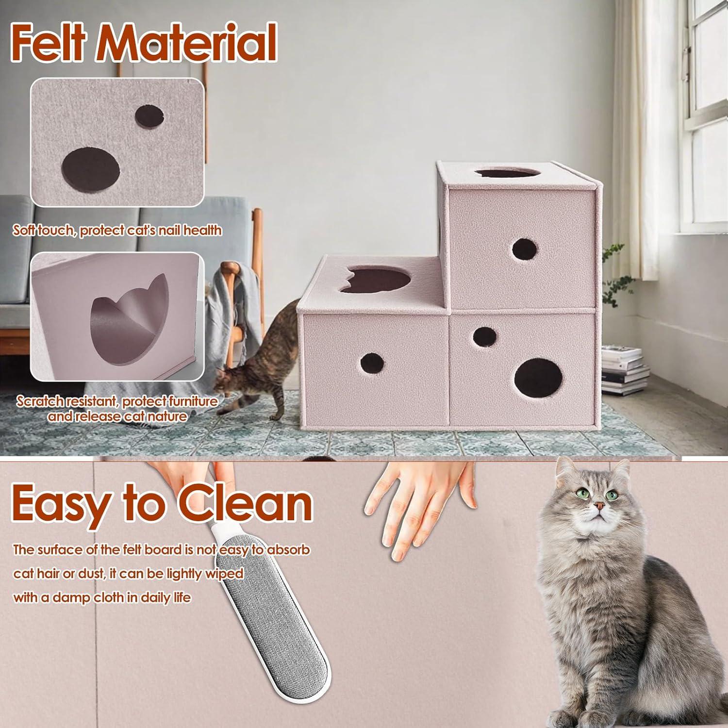 Túnel para Gatos Homegroove Beige en Forma de L 57x57 cm