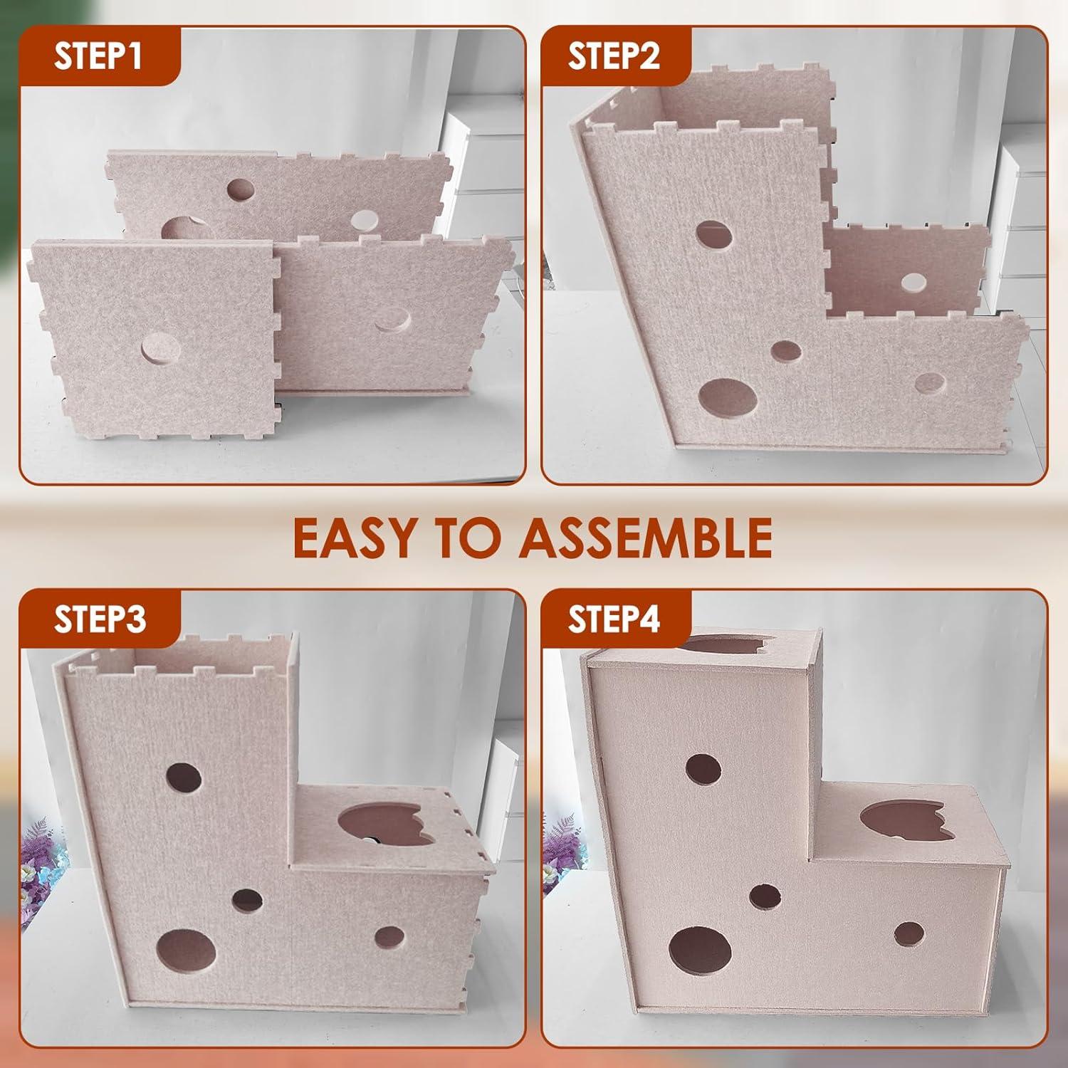 Túnel para Gatos Homegroove Beige en Forma de L 57x57 cm