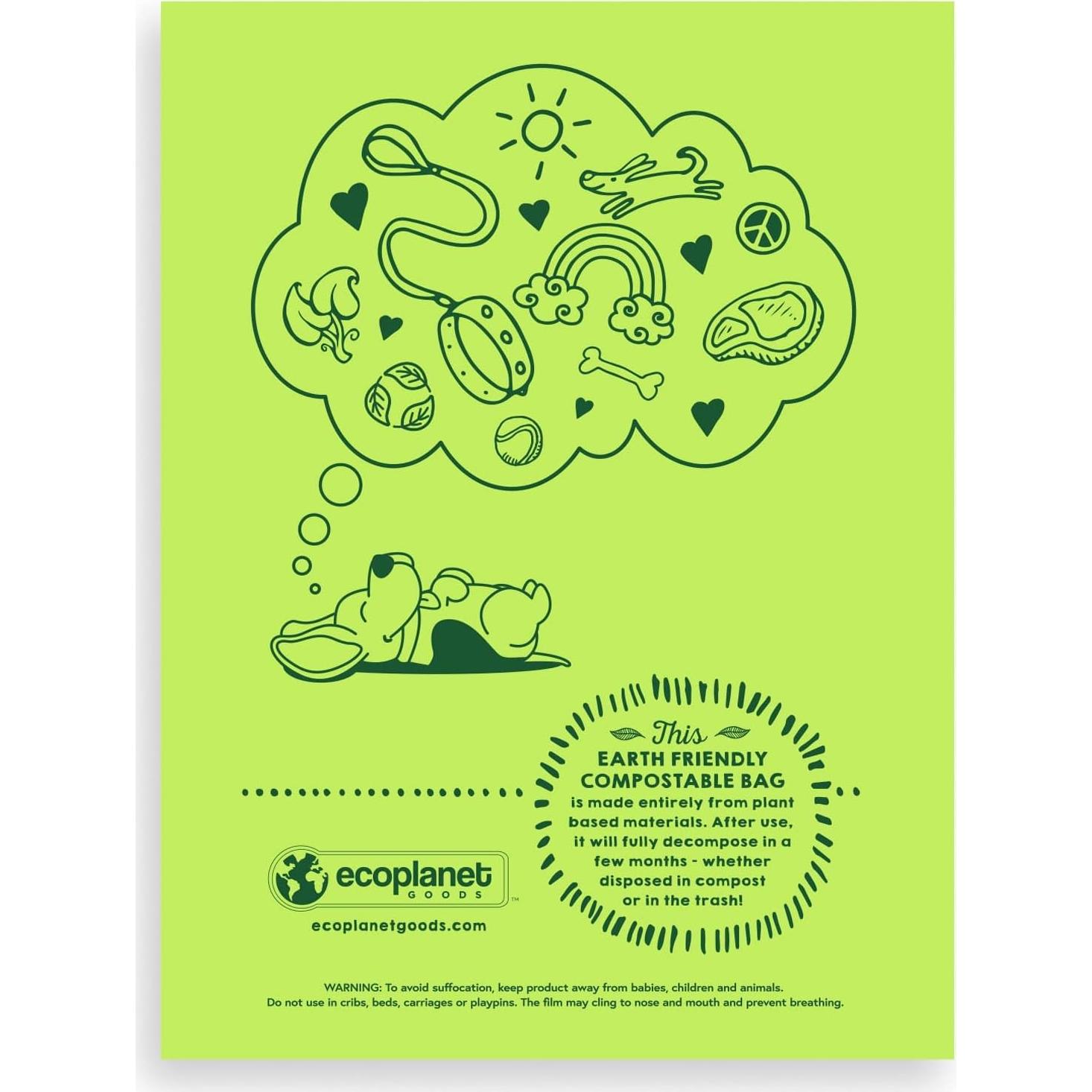 Bolsas Compostables para Perros Ecoplanet Goods 480 Unidades