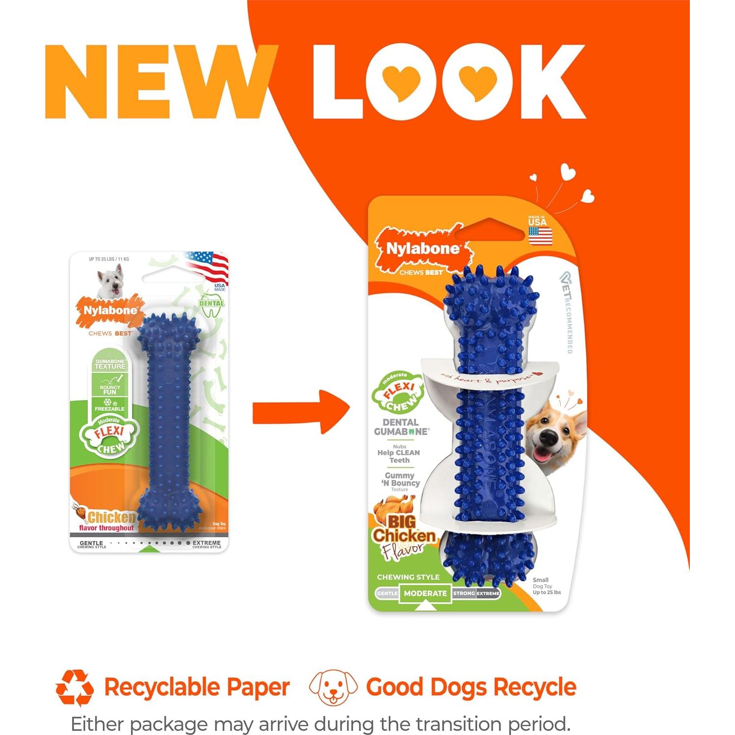 Juguete Dental Nylabone Flexi Chew Sabor Pollo Pequeño