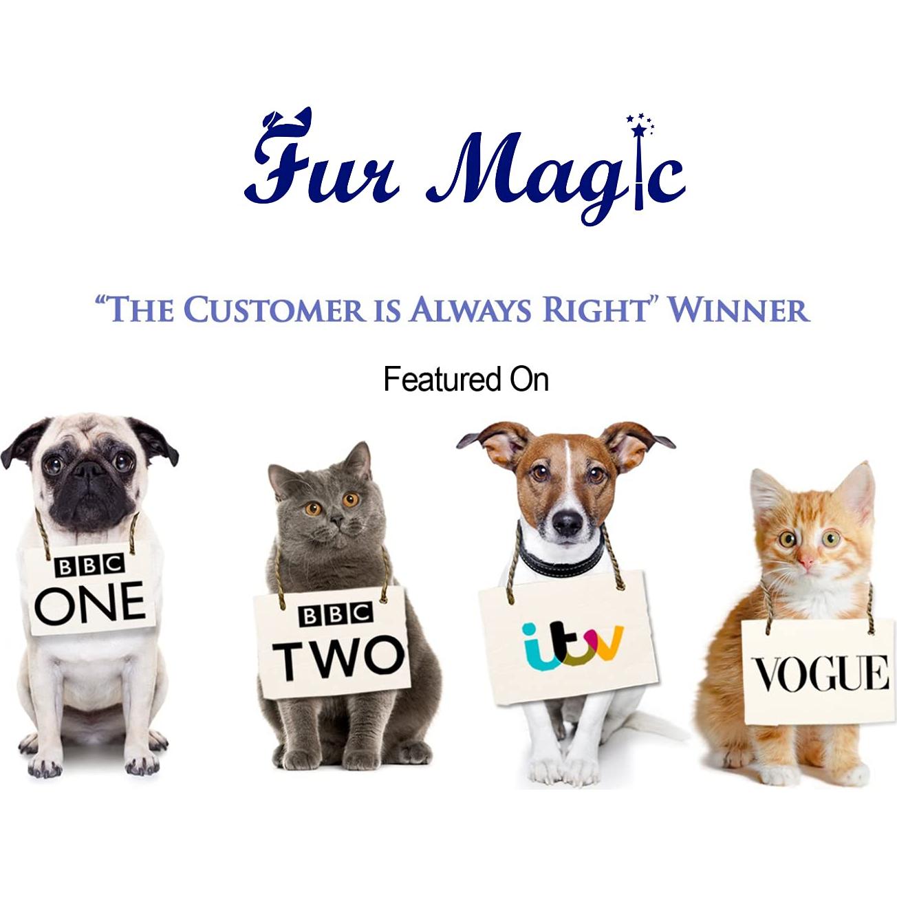 Fur Magic Kit de Aseo Mediano para Perros y Gatos - Cepillos Deshedding y Desenredar