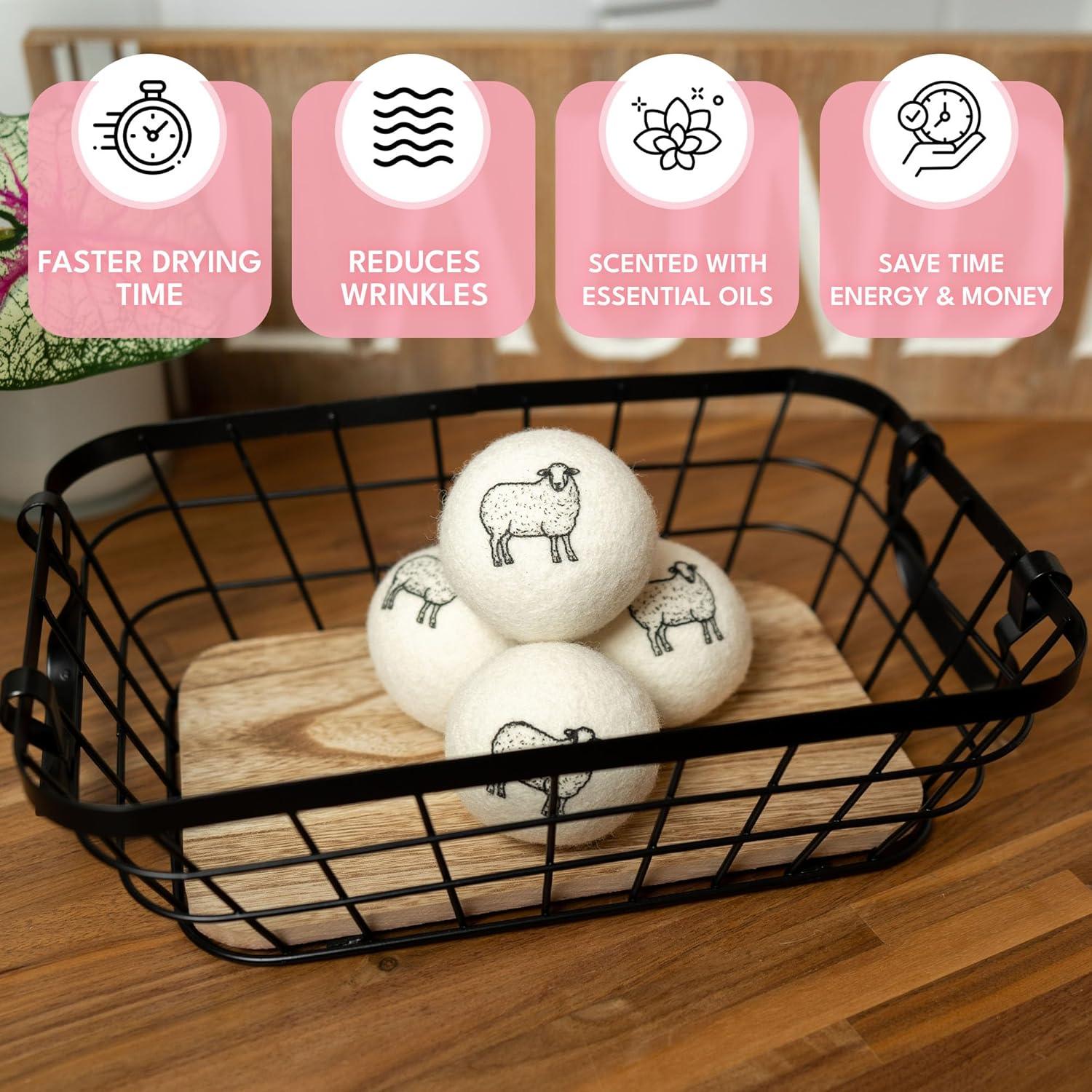 Bolas de Secado de Lana Ms Wool - 4 XL con Aroma a Lavanda