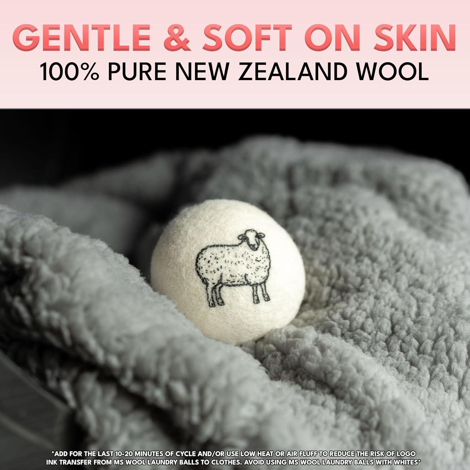 Bolas de Secado de Lana Ms Wool - 4 XL con Aroma a Lavanda