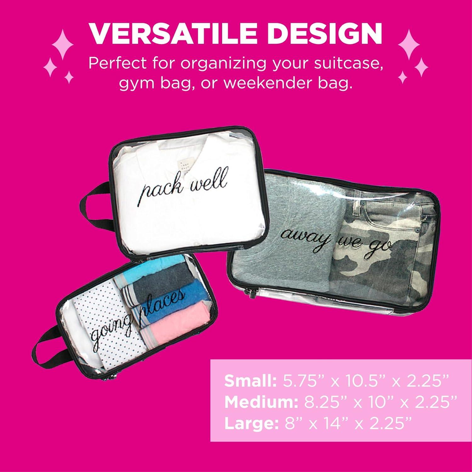 Conjunto de Cubos de Empaque Miamica 3 Piezas Claro/Negro