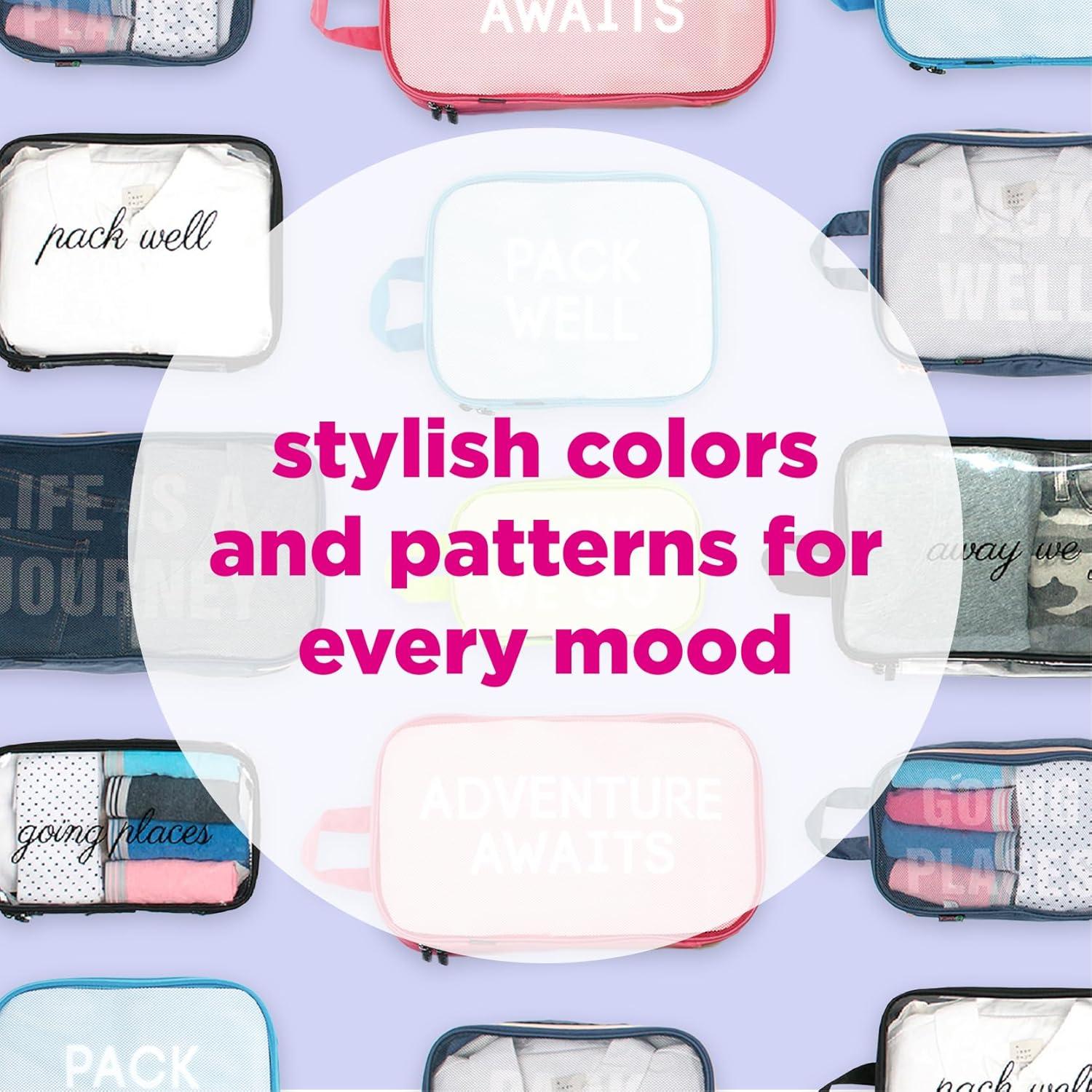 Conjunto de Cubos de Empaque Miamica 3 Piezas Claro/Negro