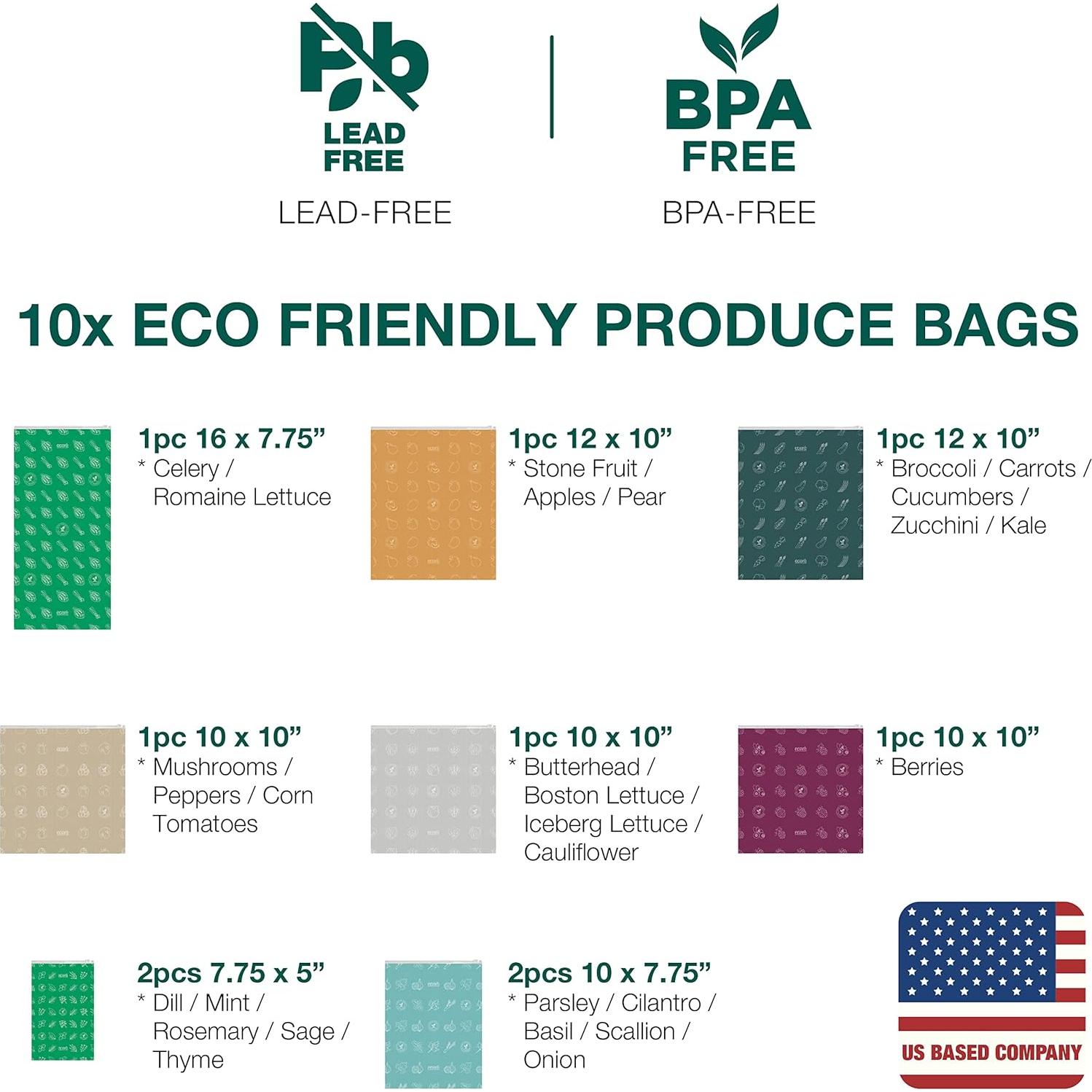 Bolsas Reutilizables Eparé para Verduras y Frutas - Set de 10