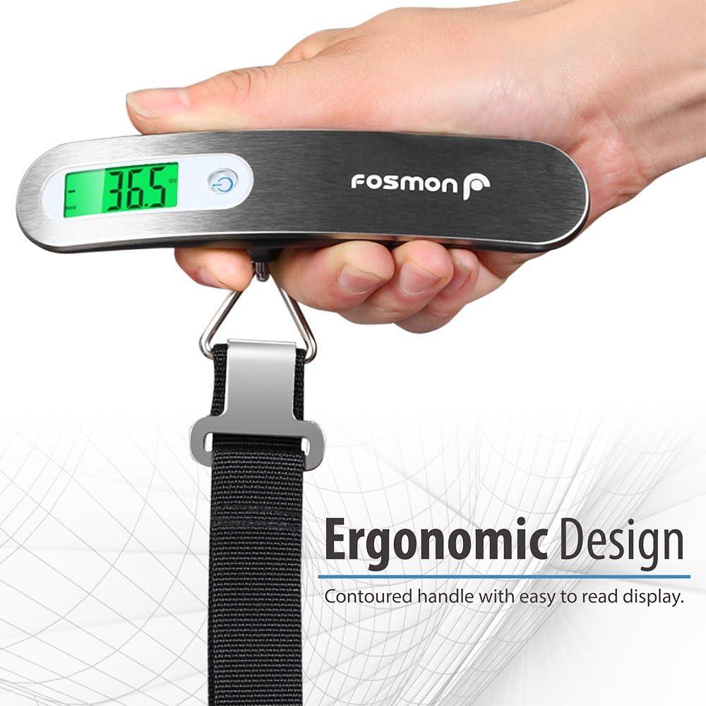 Báscula Digital de Equipaje Fosmon 50 kg Pantalla LCD Retroiluminada