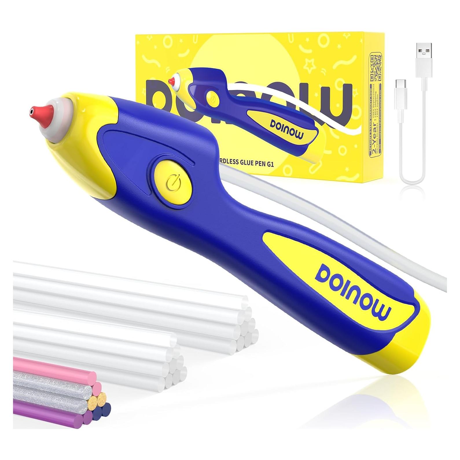 Pistola de Pegamento Caliente Inalámbrica DOINOW Azul 6s Calentamiento Rápido