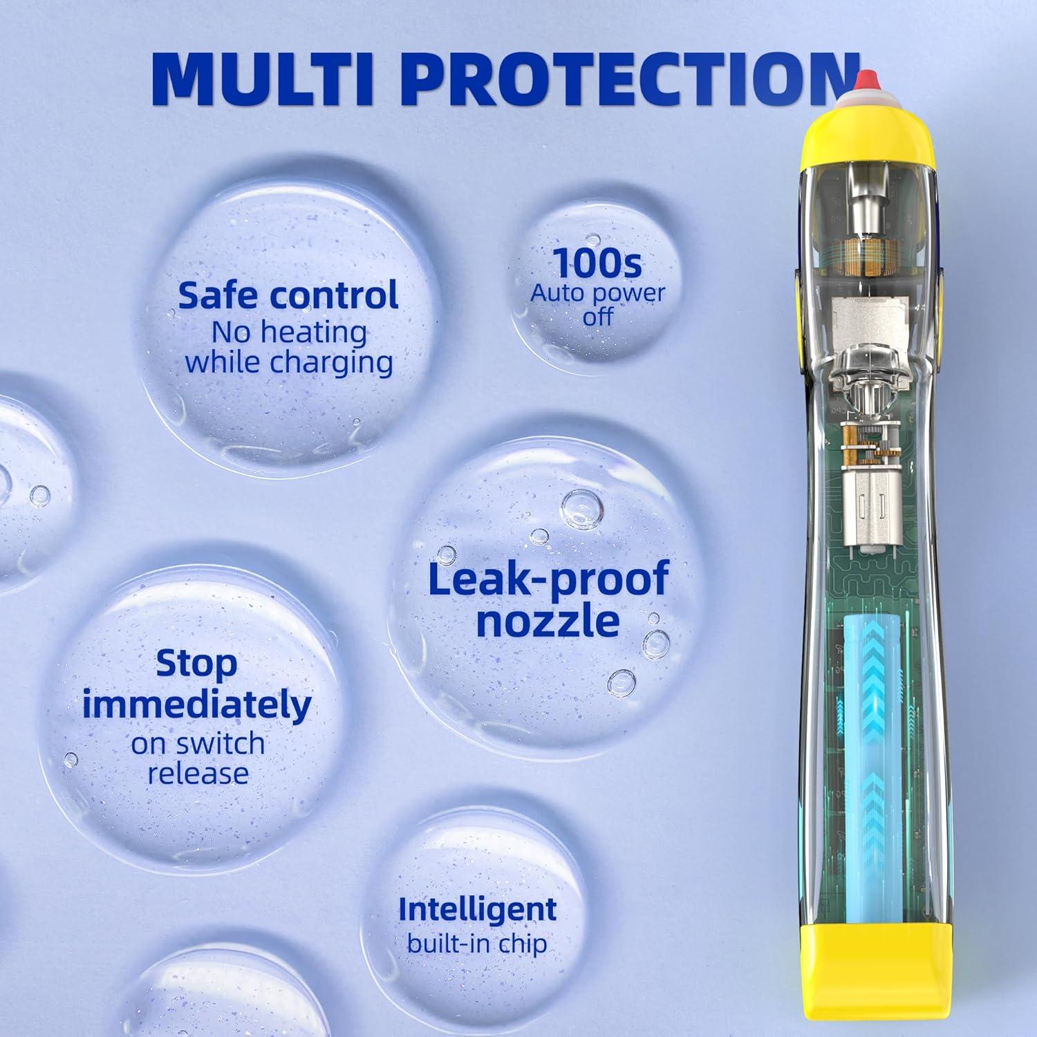 Pistola de Pegamento Caliente Inalámbrica DOINOW Azul 6s Calentamiento Rápido