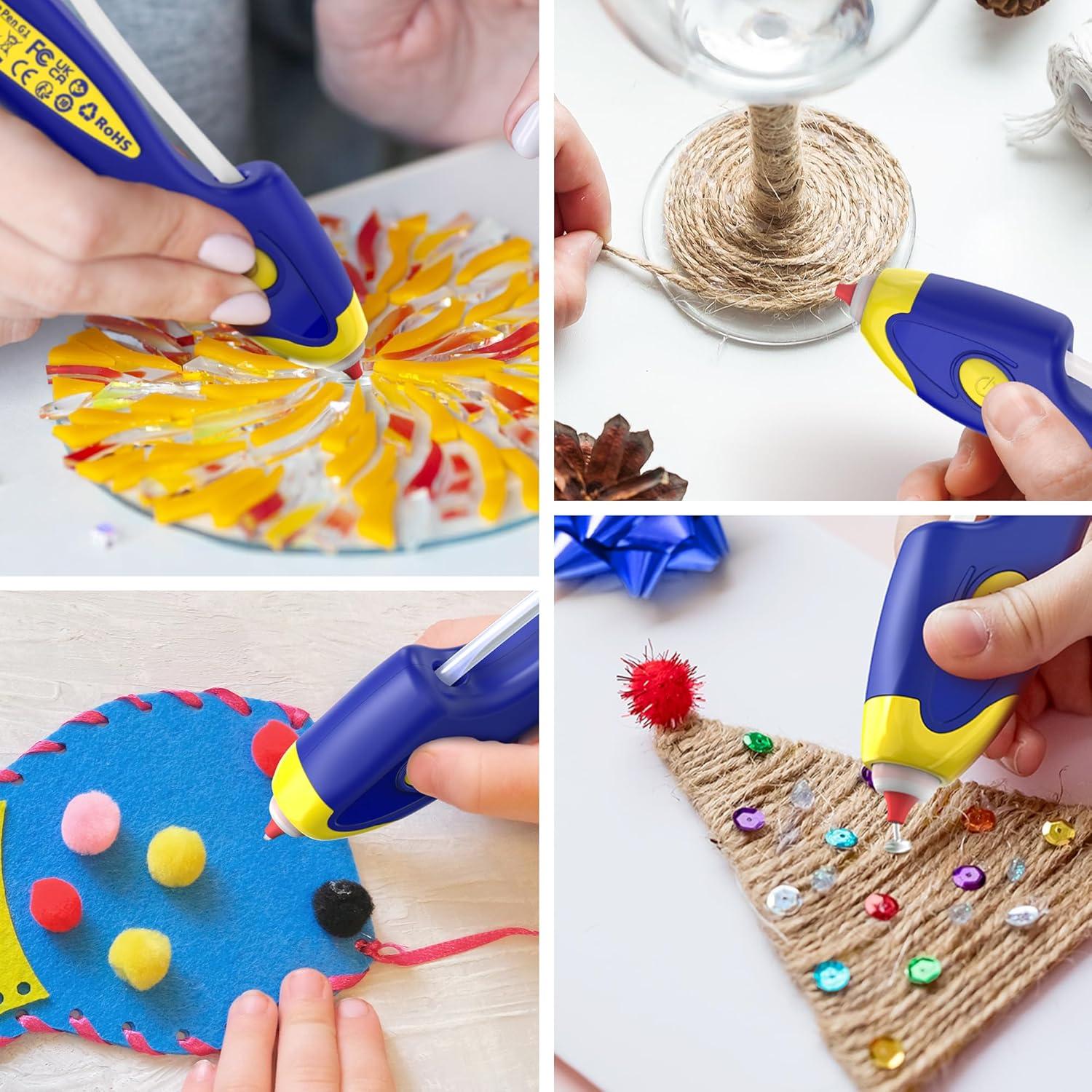 Pistola de Pegamento Caliente Inalámbrica DOINOW Azul 6s Calentamiento Rápido