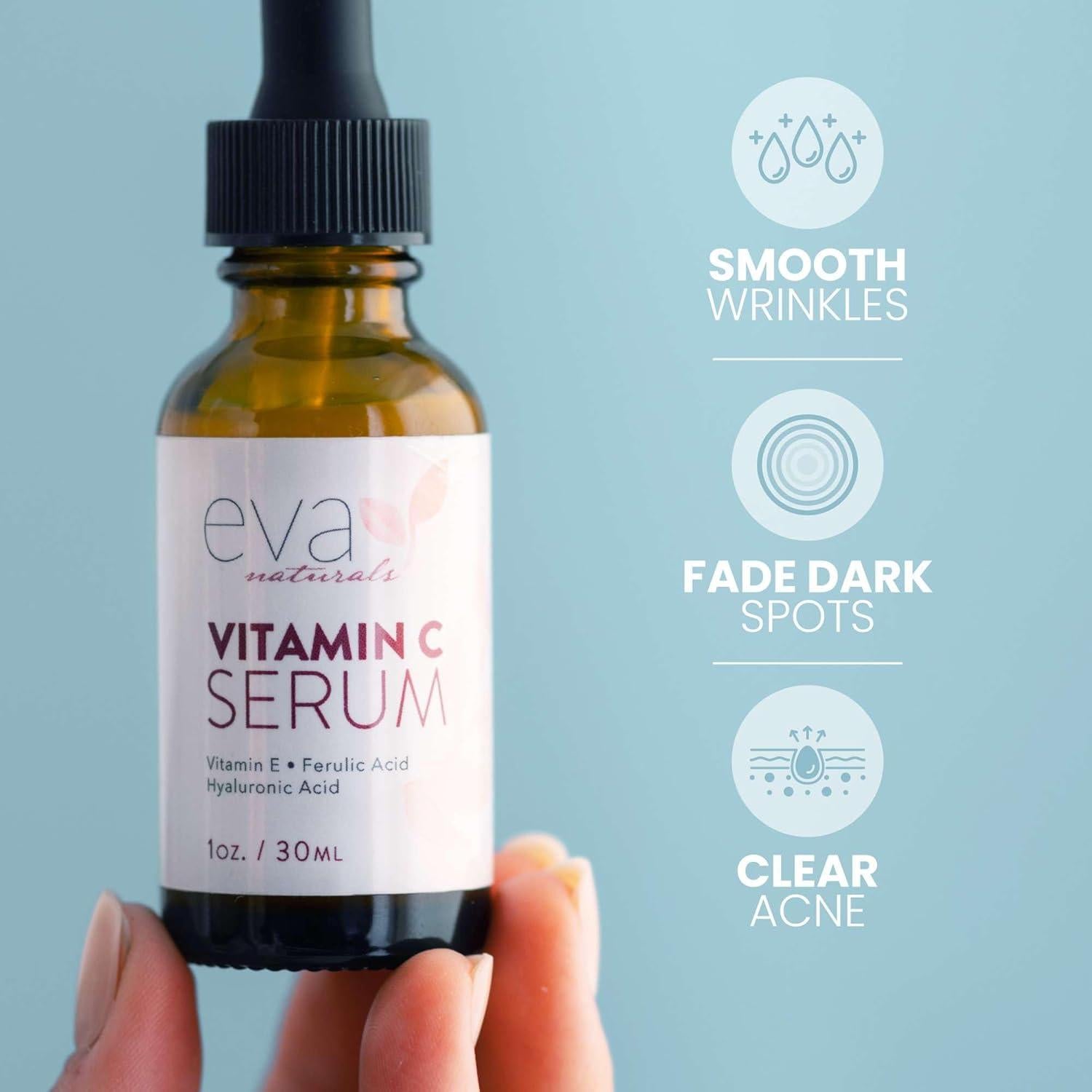 Suero Facial de Vitamina C 20% Eva Naturals - 29.57 ml