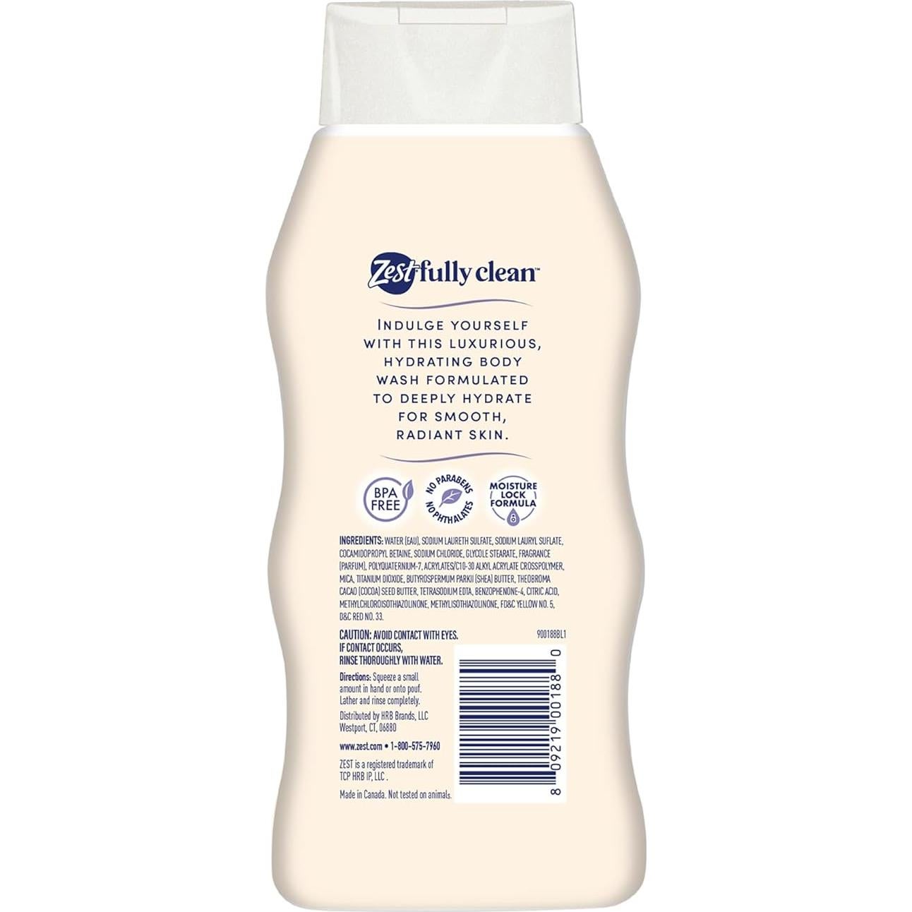 Jabón Corporal Zest 567g - Manteca de Cacao y Karité Hidratante