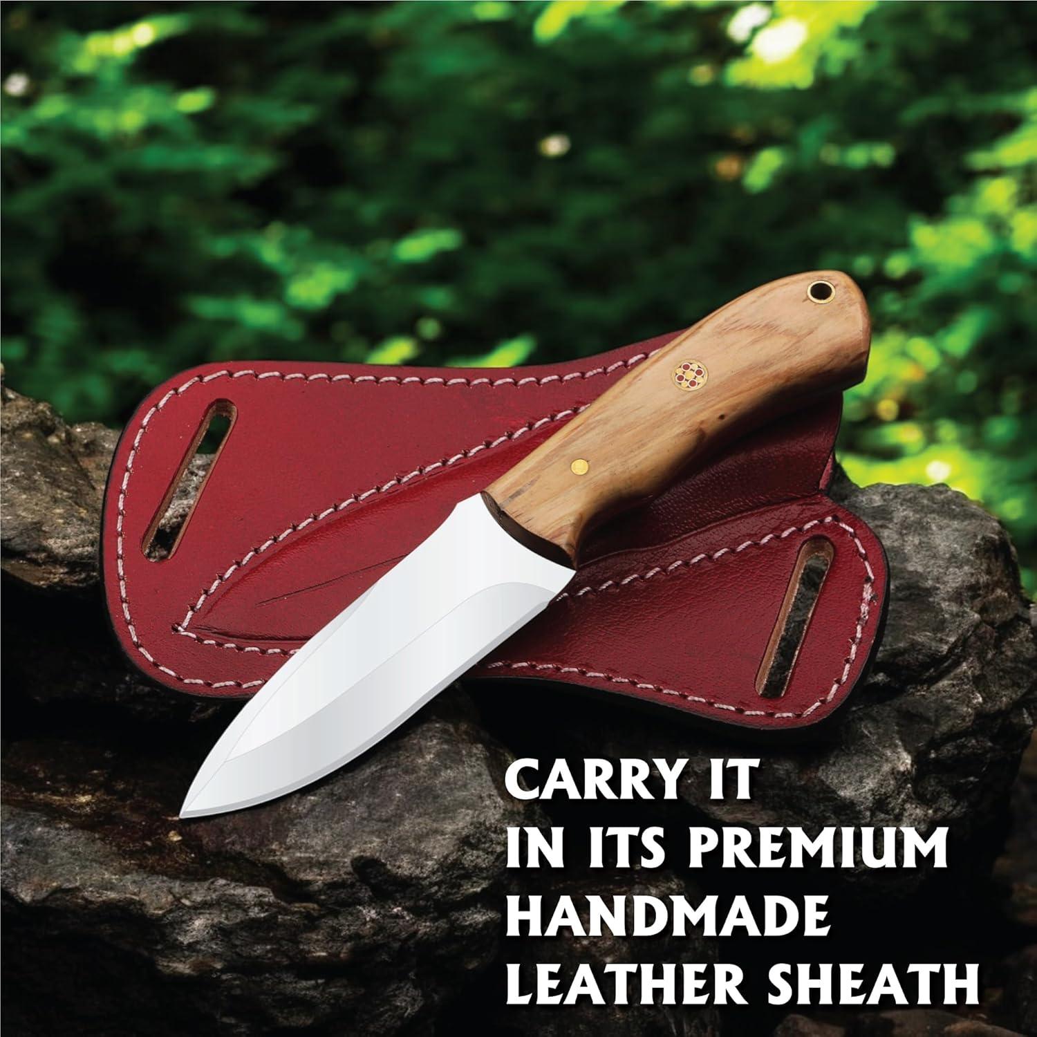 Cuchillo de Caza FH TRADERS 20.3 cm Acero Inoxidable Mango Madera