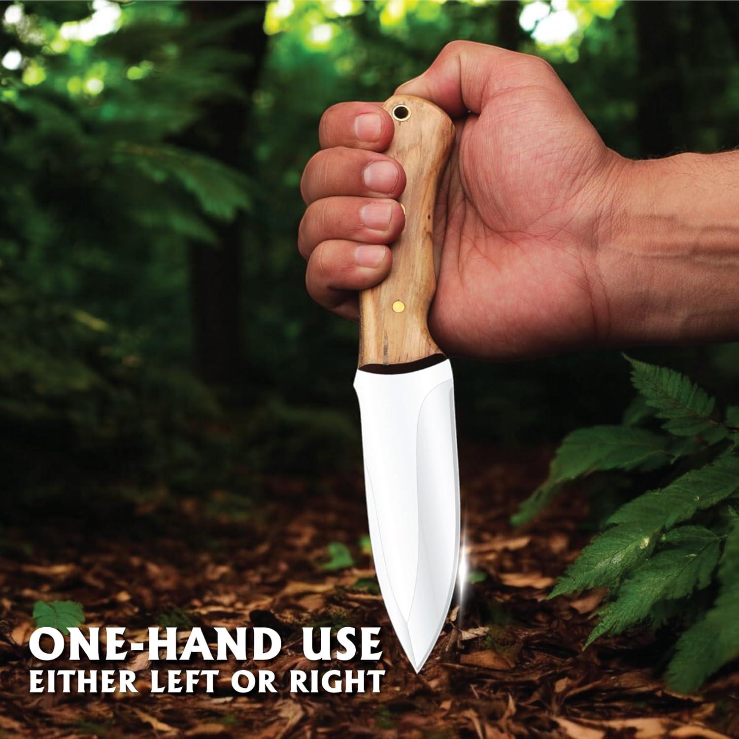 Cuchillo de Caza FH TRADERS 20.3 cm Acero Inoxidable Mango Madera