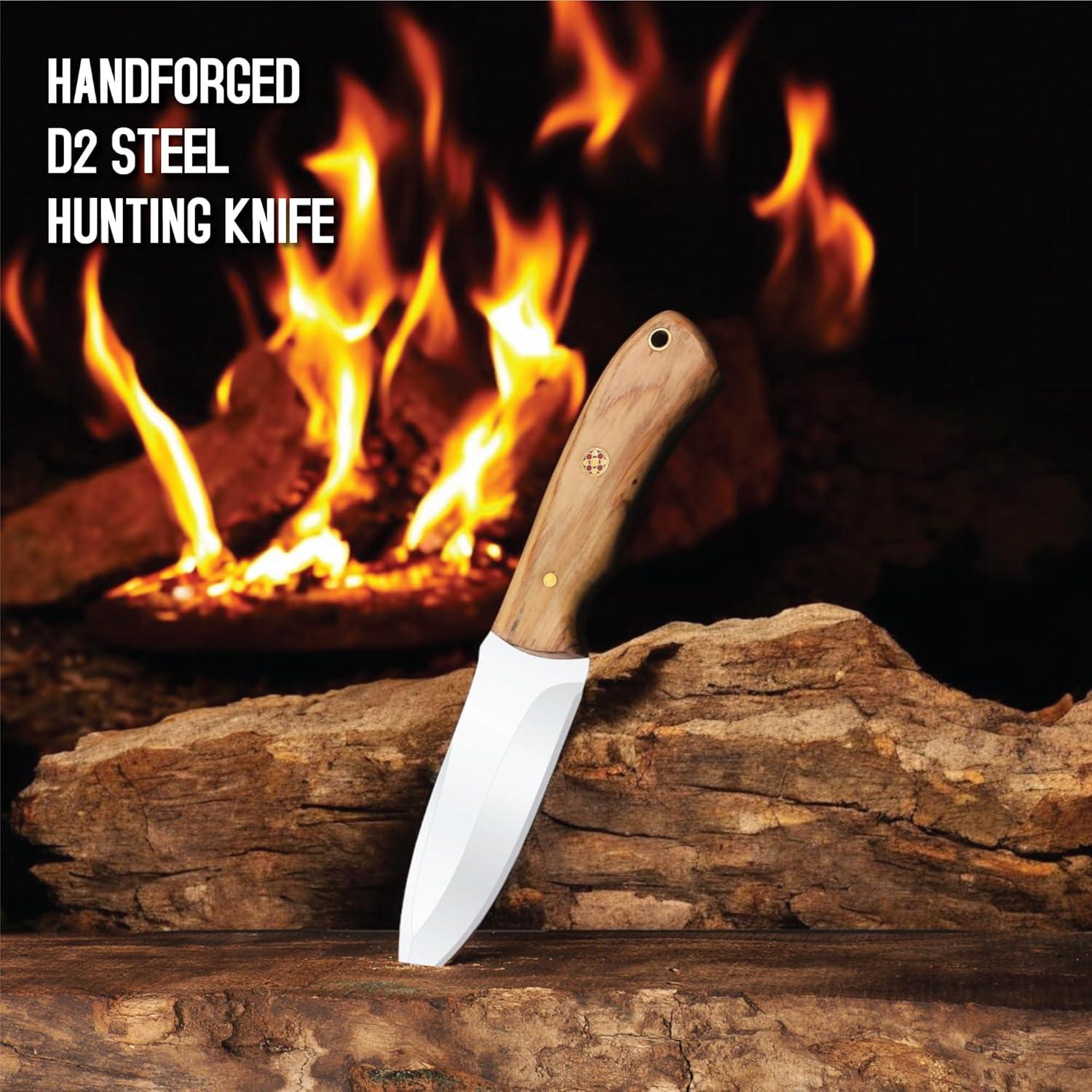 Cuchillo de Caza FH TRADERS 20.3 cm Acero Inoxidable Mango Madera