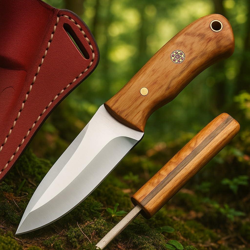 Cuchillo de Caza FH TRADERS 20.3 cm Acero Inoxidable Mango Madera